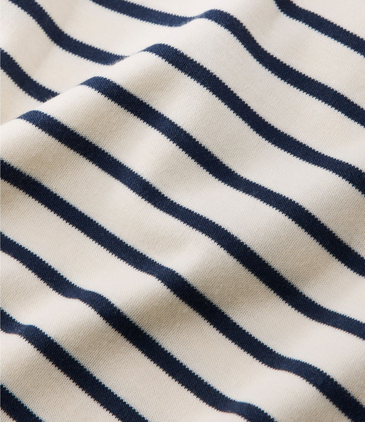 L.L.Bean Women's Pima Cotton Tee, Shell Stripe Cream/Raven Blue