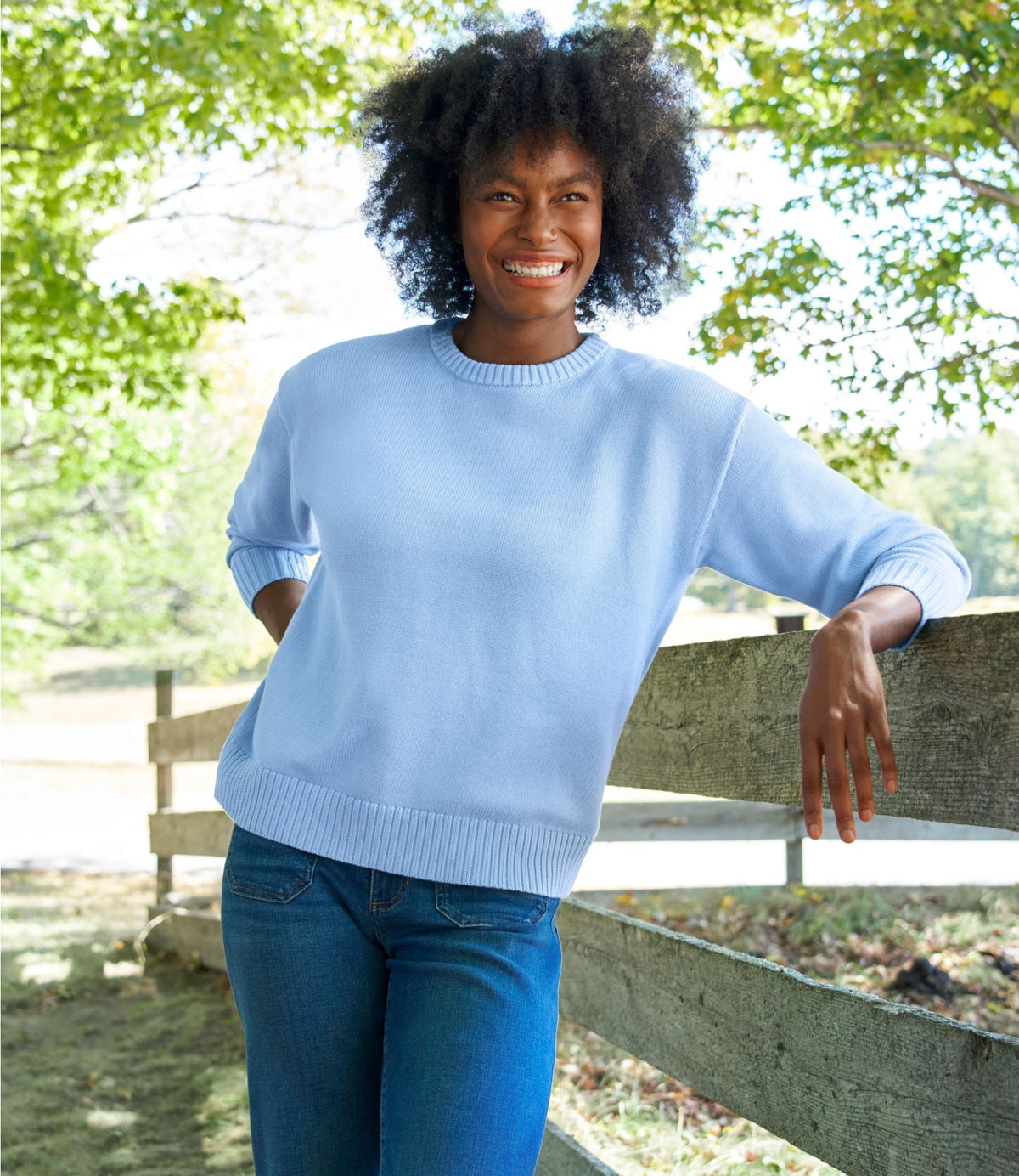 L.L.Bean Women's The Original Double L® Sweater, Crewneck Classic Navy