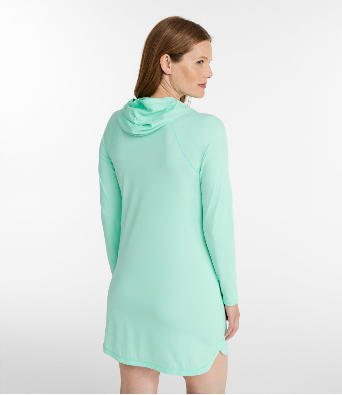 L.L.Bean Women's SunSmart® UPF 50+ Sun Shirt, Hooded Tunic Beach Glass