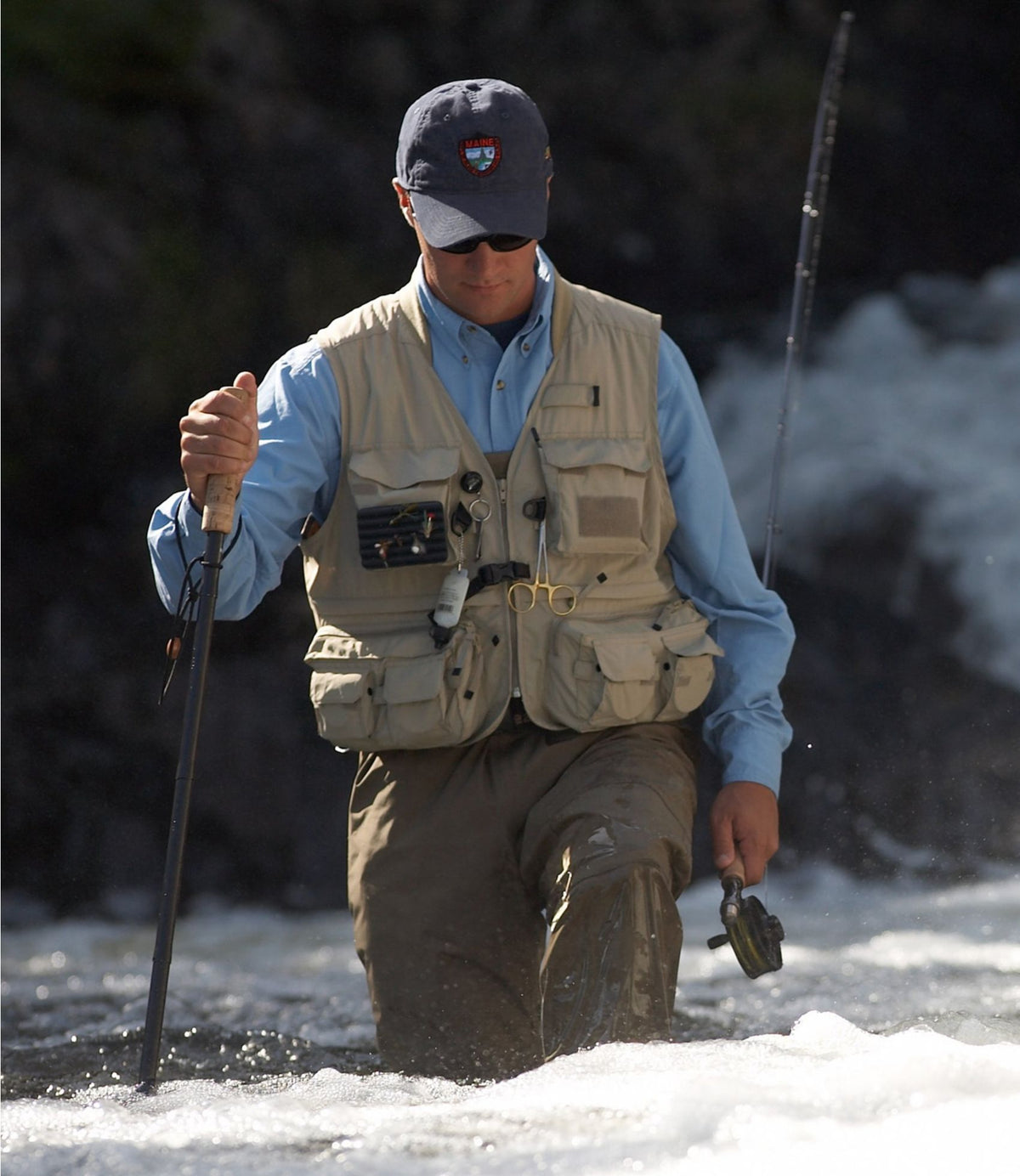 L.L.Bean Adults' MIF&W Baseball Cap, Brook Trout Blue
