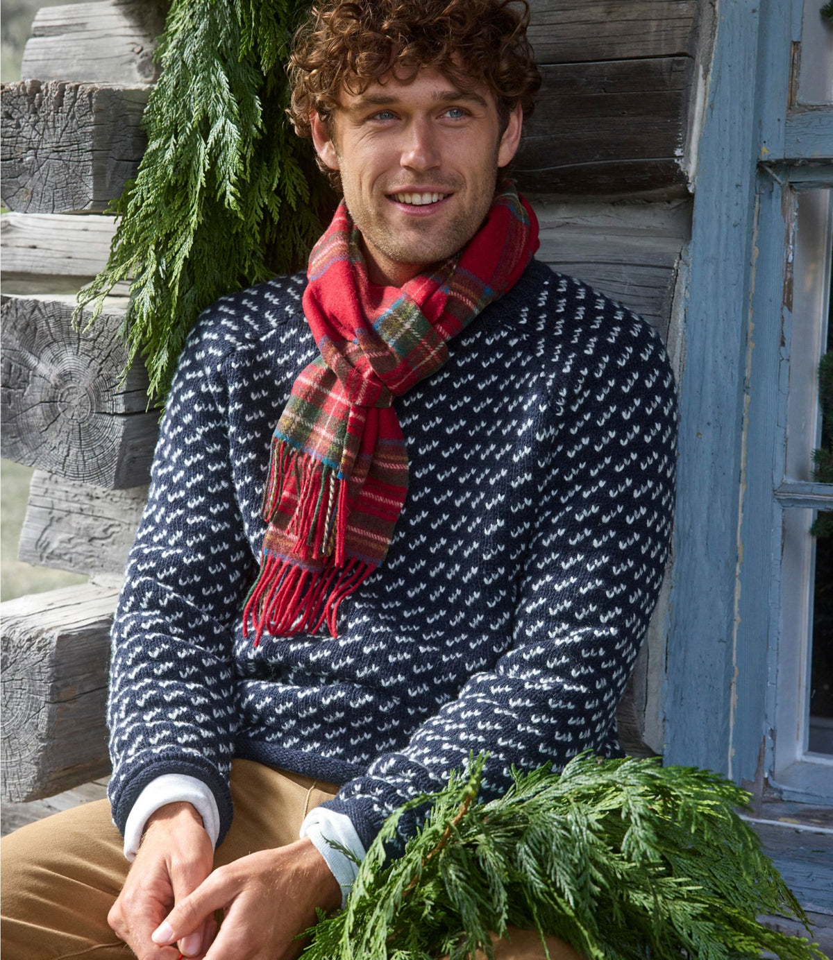 L.L.Bean Men's Bean's Classic Ragg Wool Sweater, Rollneck, Birds'-Eye Classic Navy/Light Gray Heather