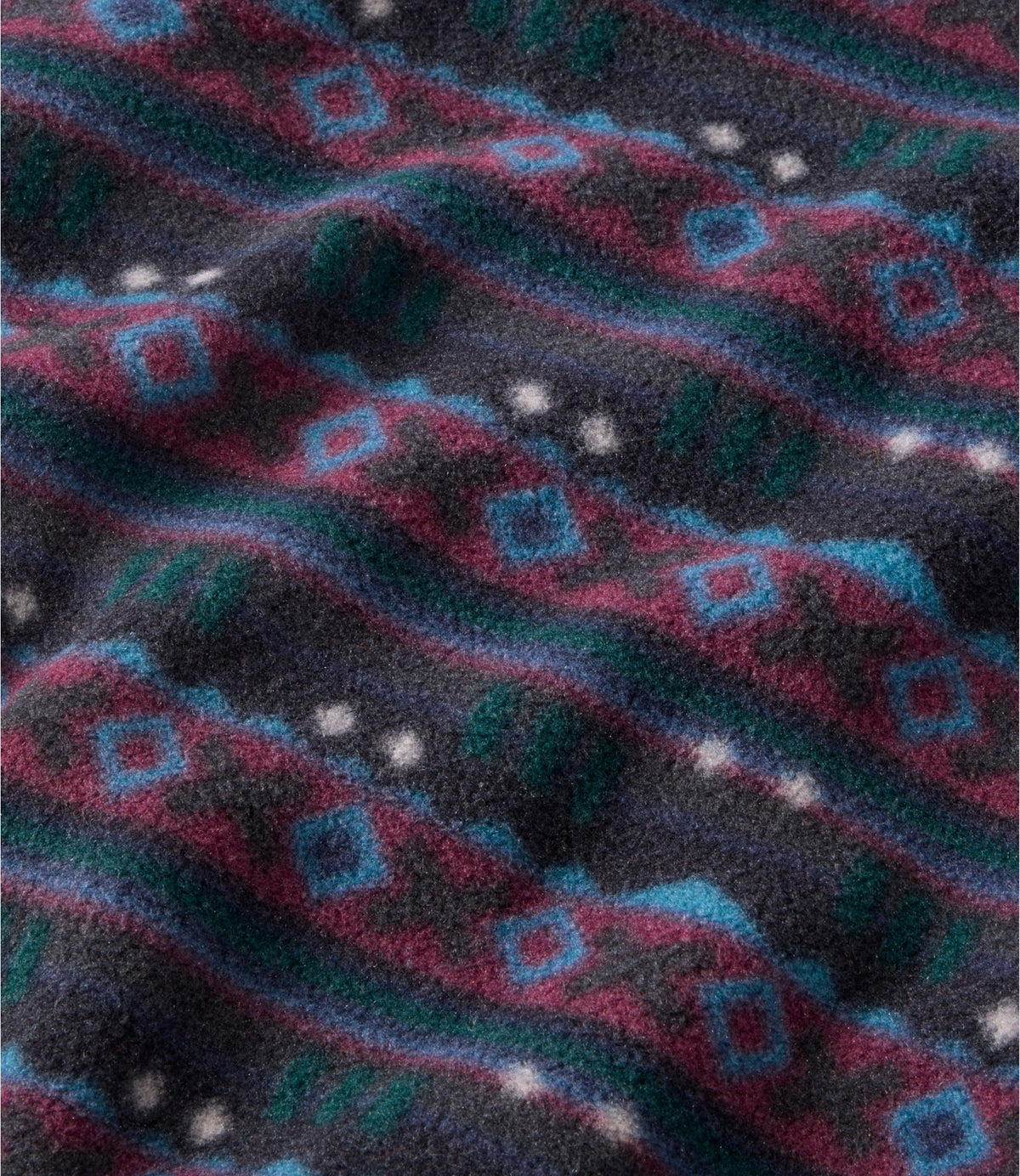 L.L.Bean Men's Mountain Classic Fleece Pullover, Print Dark Black Retro Diamond