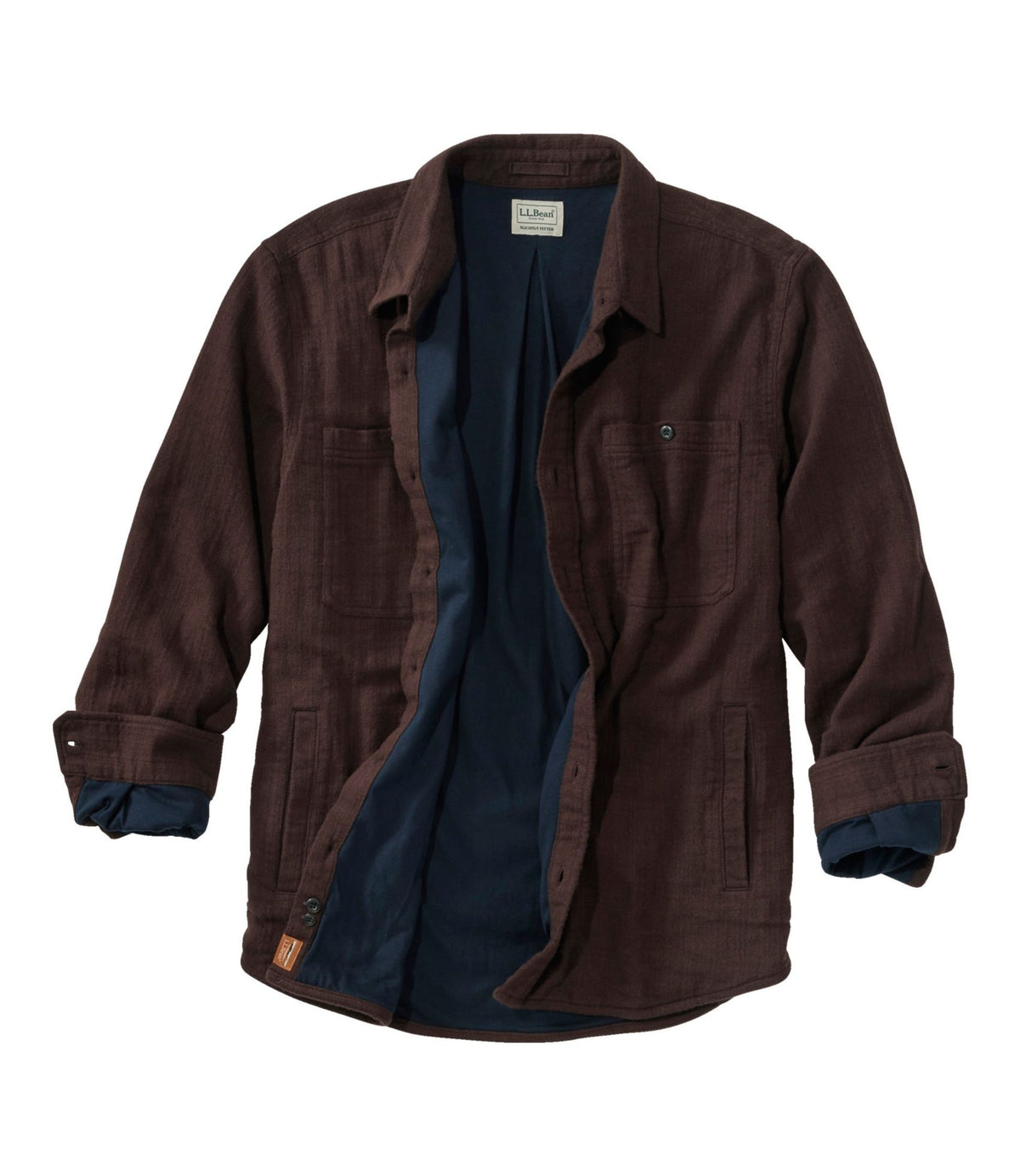 L.L.Bean Men's 1912 Field Flannel Shirt, Lined, Slightly Fitted Untucked Fit