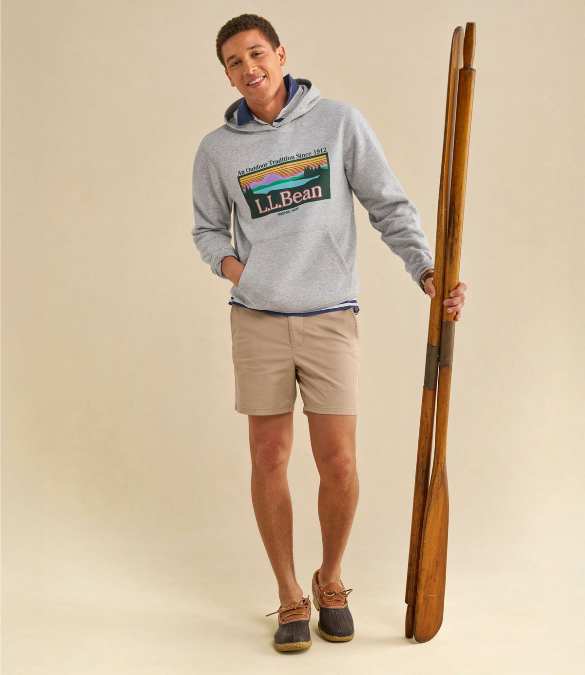 L.L.Bean Men's Essential Graphic Sweatshirts, Hoodie Classic Navy L.L.Bean