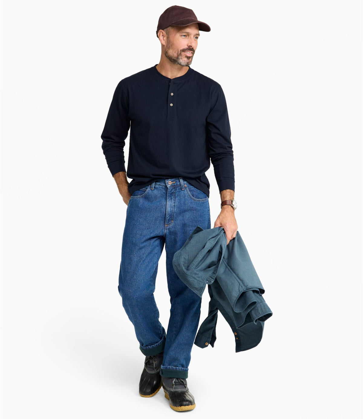 L.L.Bean Men's Double L® Jeans, Relaxed Fit, Fleece-Lined Stonewashed