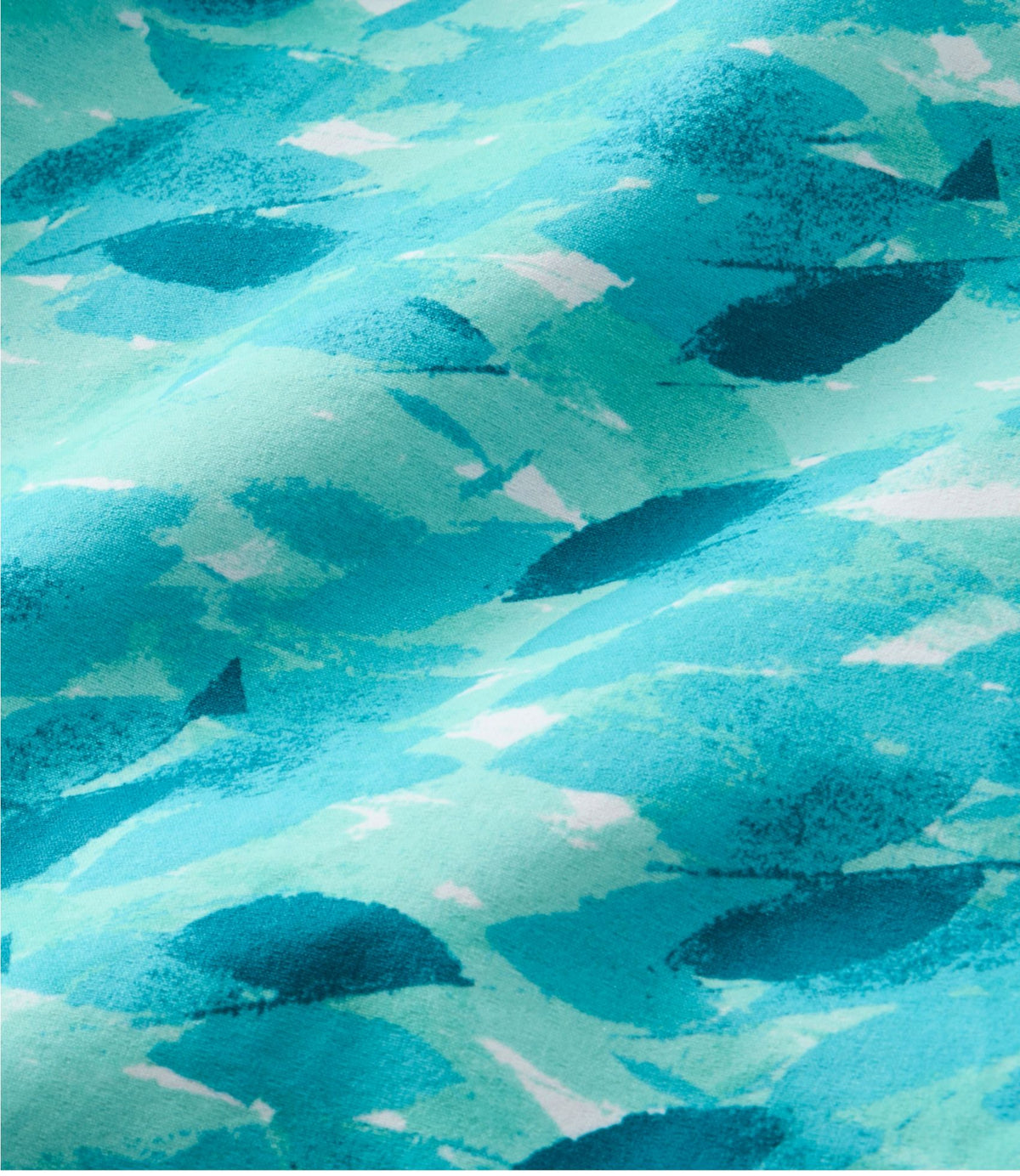 L.L.Bean Men's Vacationland Stretch Swim Trunks, Print, 8" Blue Water Hibiscus
