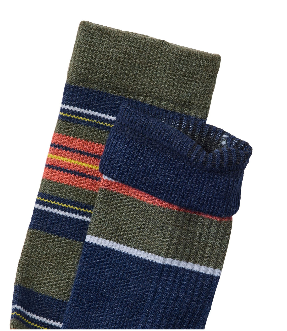 L.L.Bean Men's Everyday Chino Socks, Stripe 2-Pack Loden Stripe