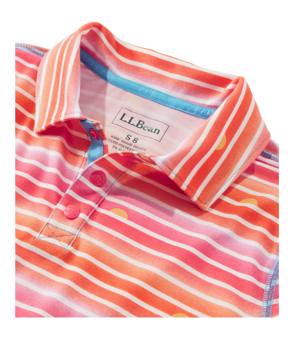 L.L.Bean Kids' Everyday SunSmart® Polo, Print Cool Blue
