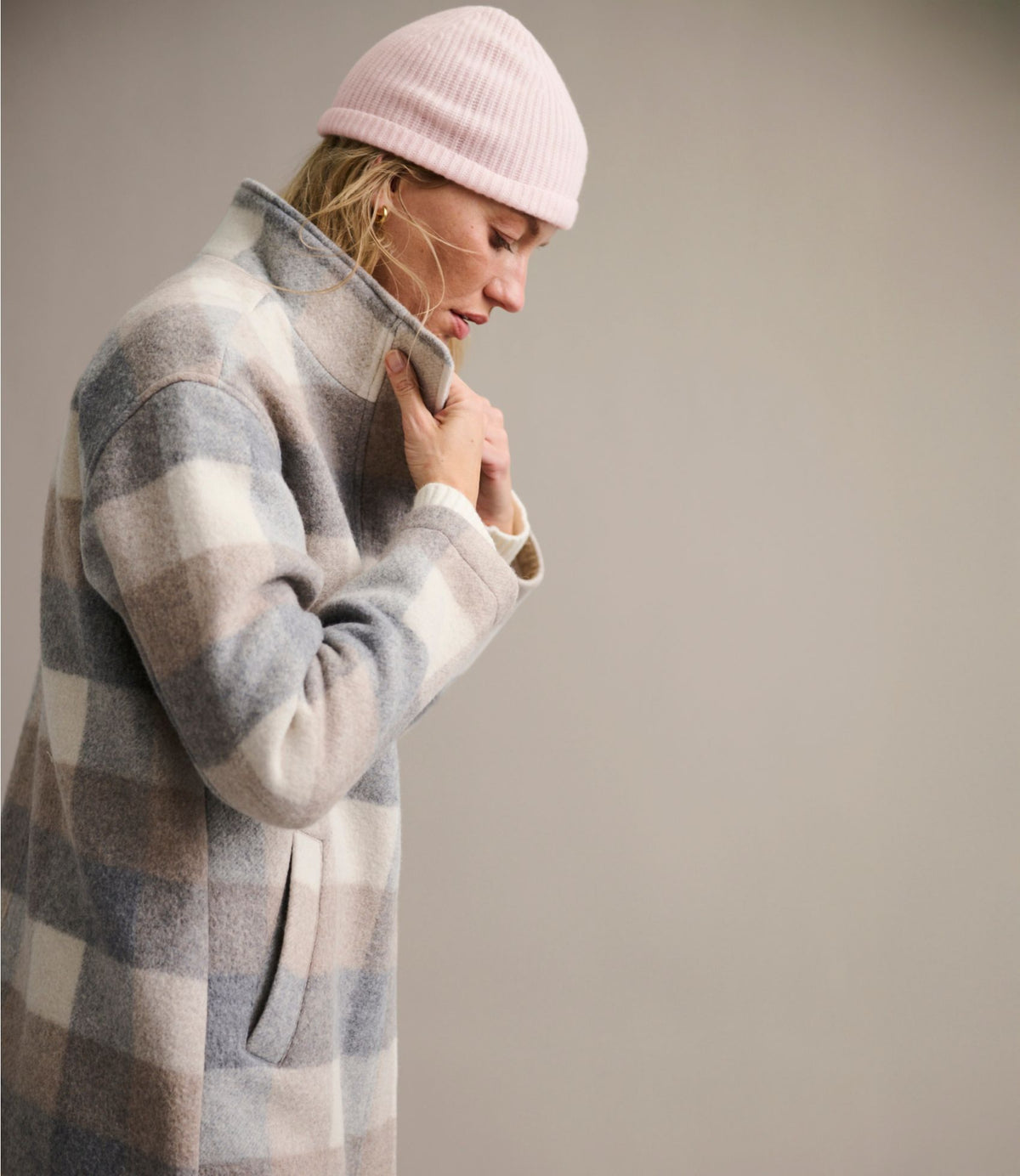 L.L.Bean Women's Bean's Boiled Wool Coat, Plaid Oatmeal Heather Plaid