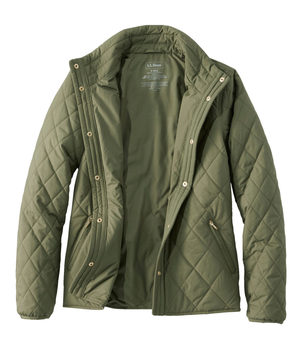 L.L.Bean Women's Bean's Cozy Quilted Jacket Deep Olive