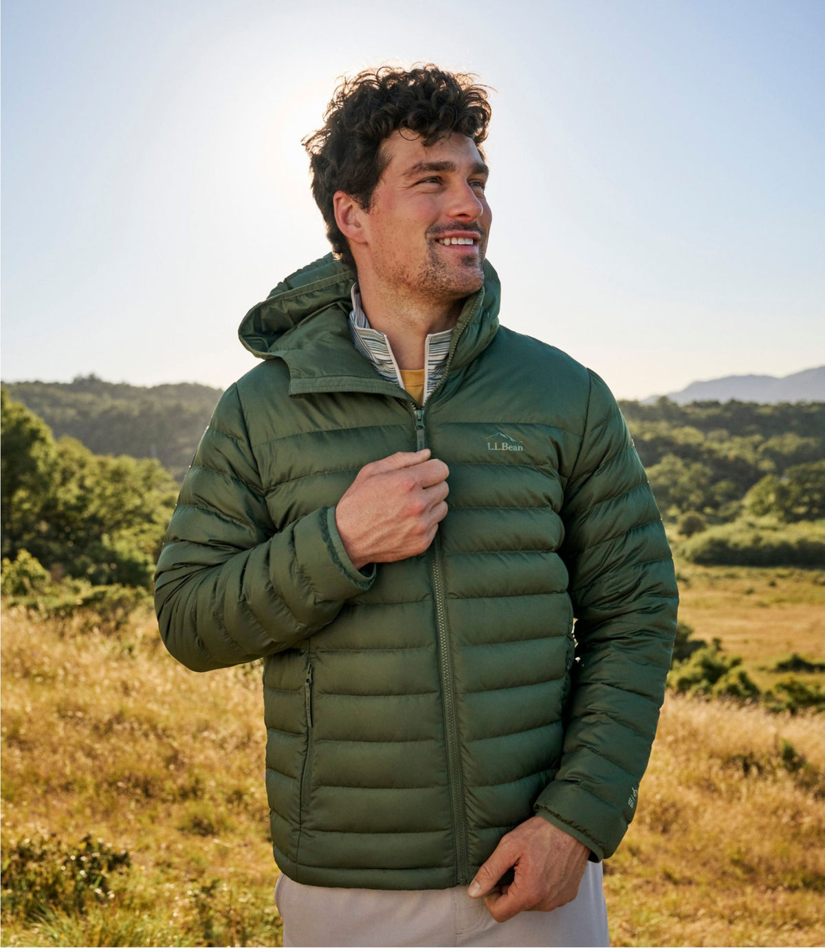 L.L.Bean Men's Access Down Hooded Puffer Nautical Navy