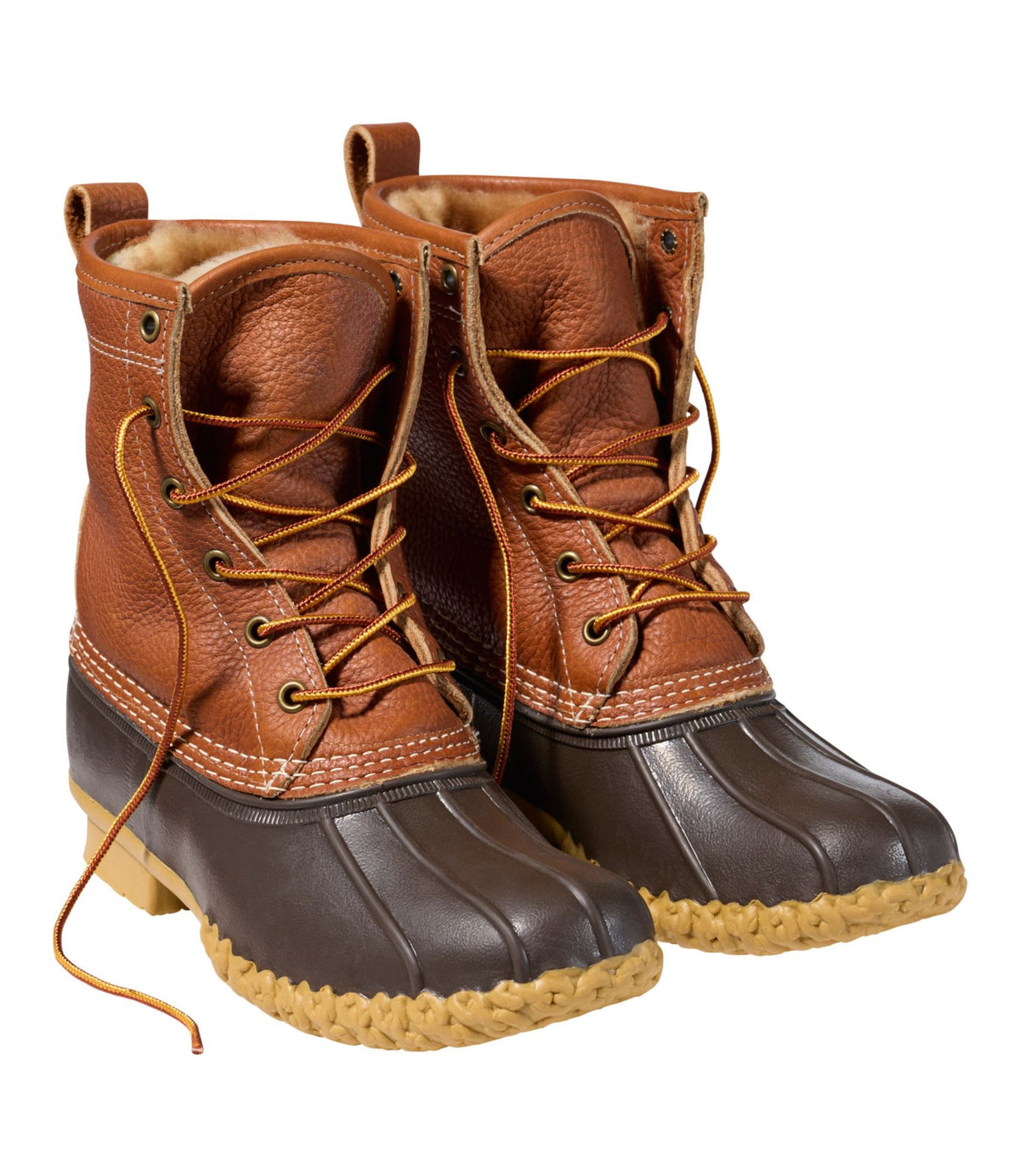L.L.Bean Women's Bean Boots, 8" Shearling-Lined Insulated Tan/Brown