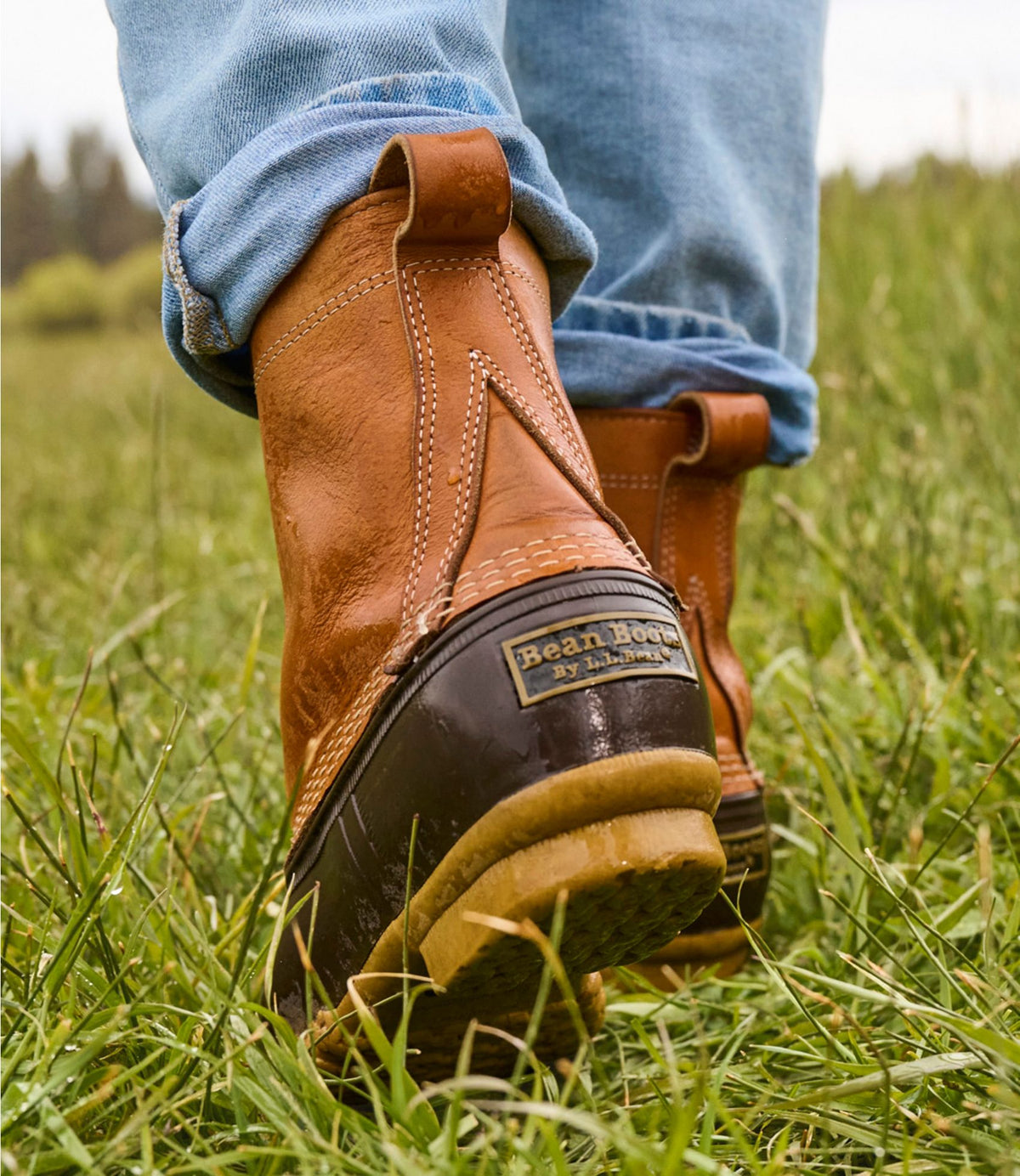 L.L.Bean Women's Bean Boots, 8" Tan/Bright Navy/Gum