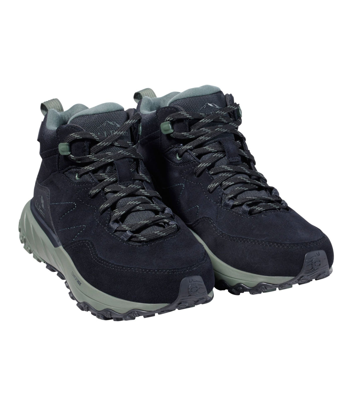 L.L.Bean Women's Snow Sneaker Sport Waterproof Boots, Lace-Up Black/Thyme