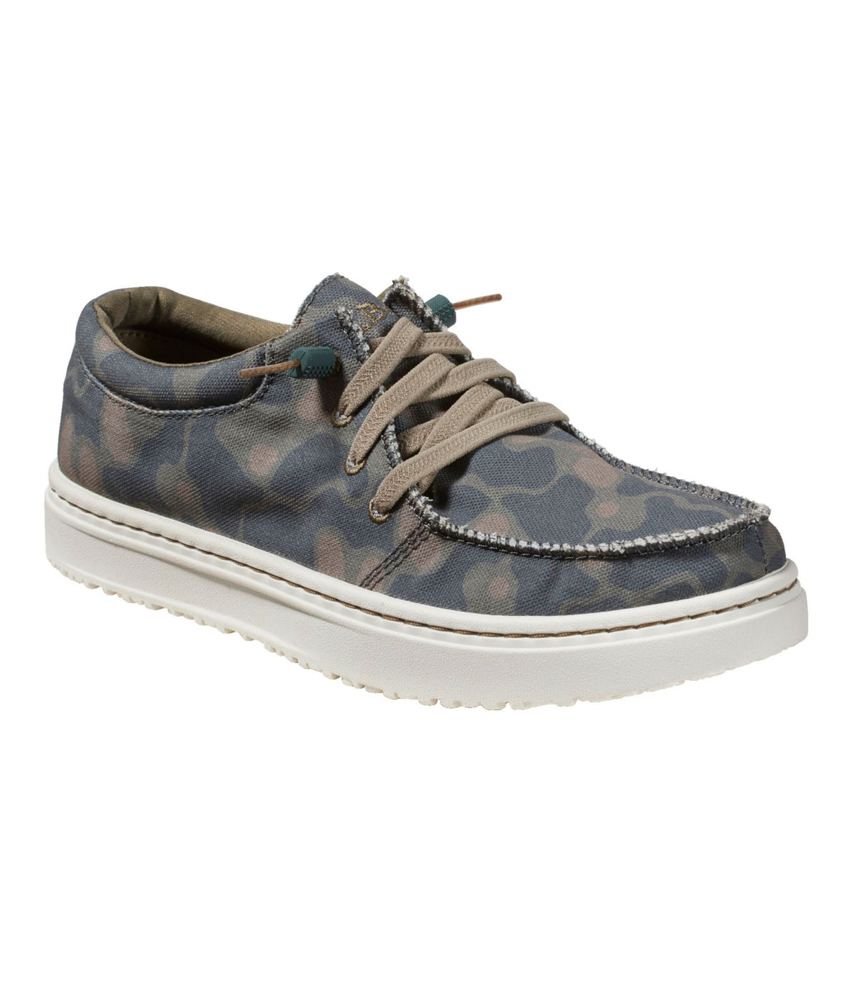 L.L.Bean Women's Higgins Beach 4-Eye Slip-Ons, Print Deep Olive Camo