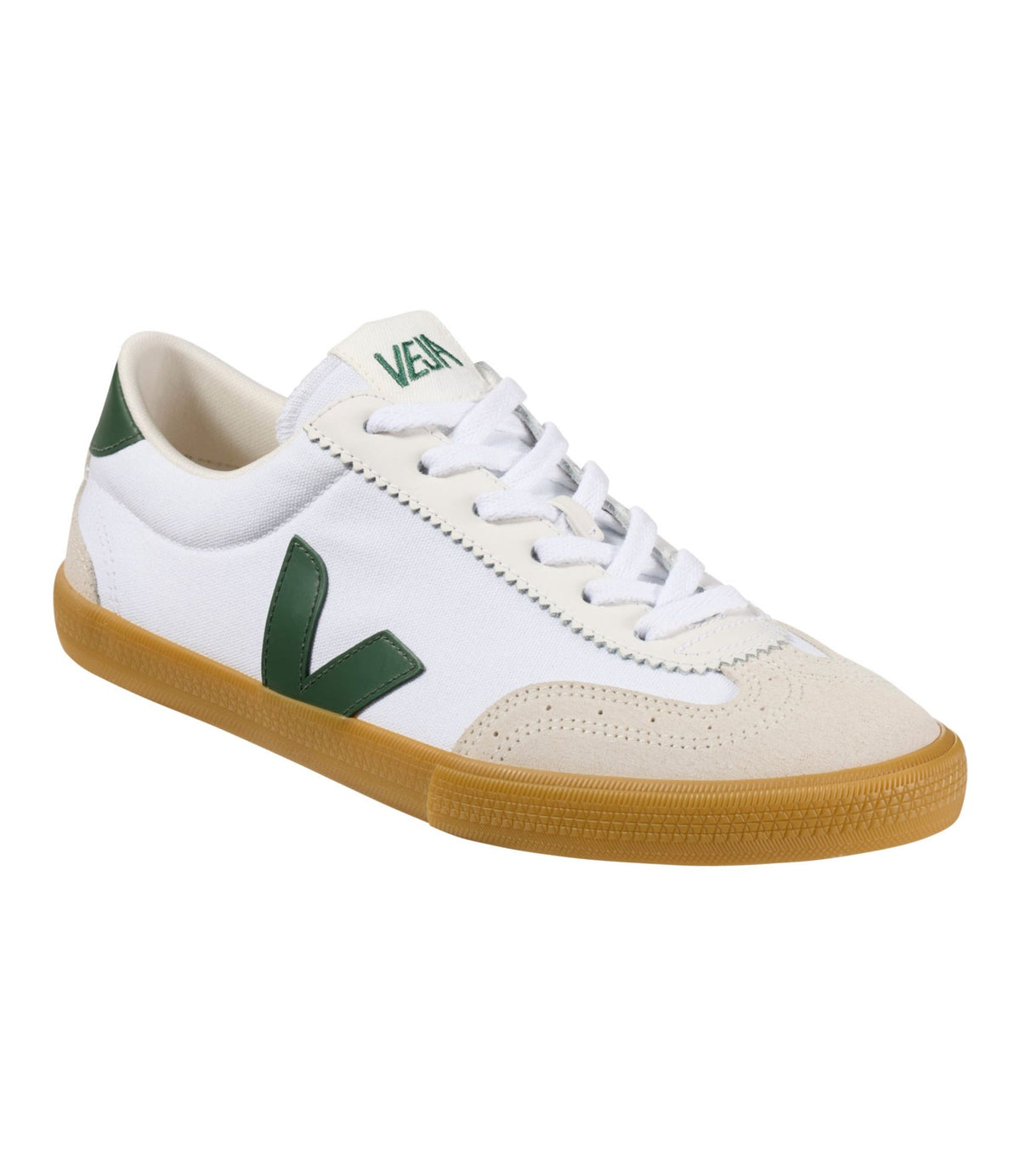 L.L.Bean Women's VEJA Volley Sneakers, Canvas White Cyprus Natural