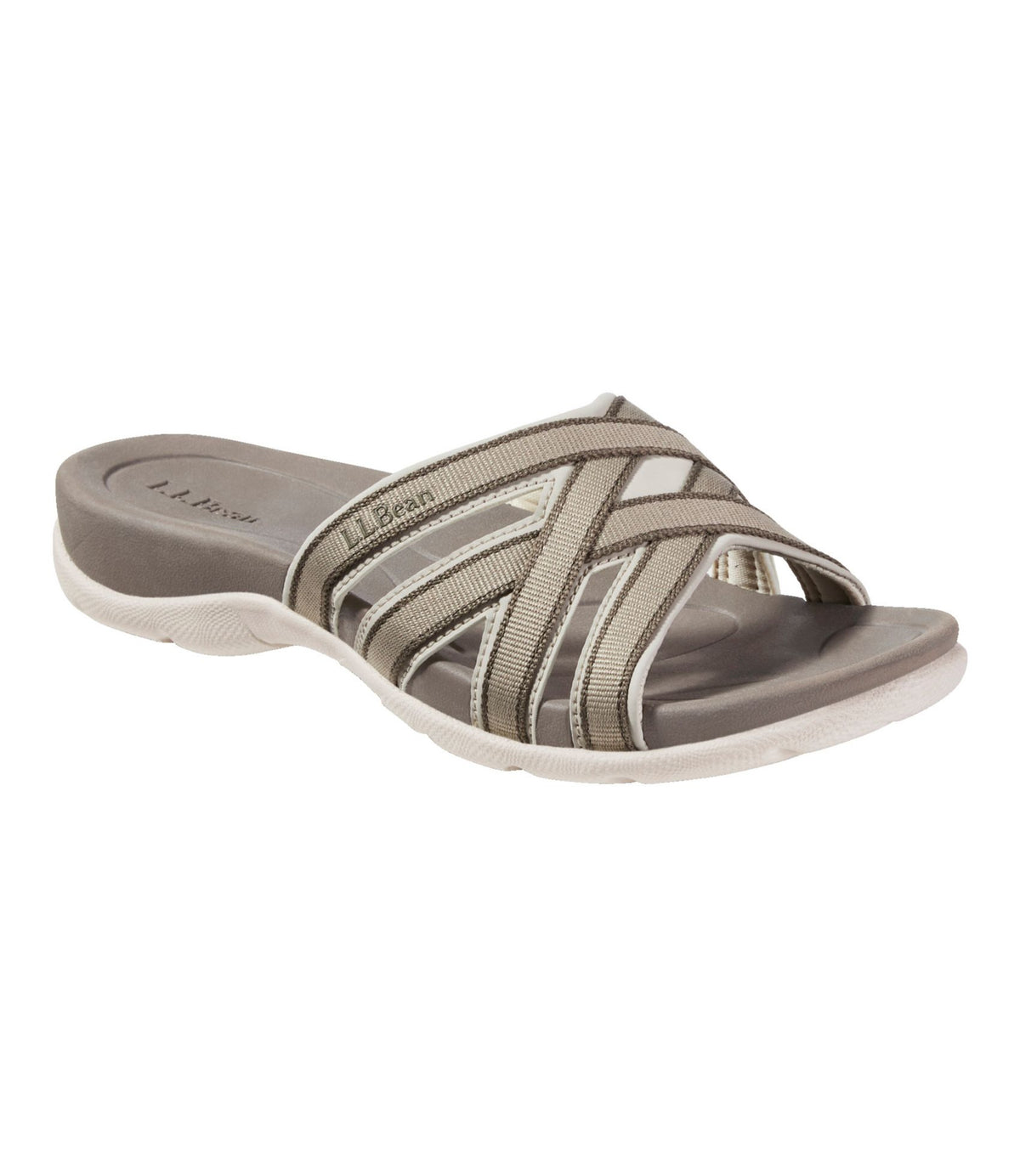 L.L.Bean Women's Boothbay Slide Sandals Dark Cement