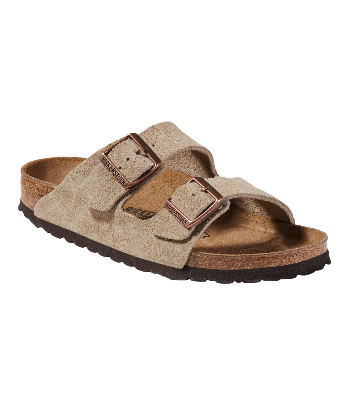 L.L.Bean Women's Birkenstock Arizona Sandals, Suede, Classic Footbed Taupe