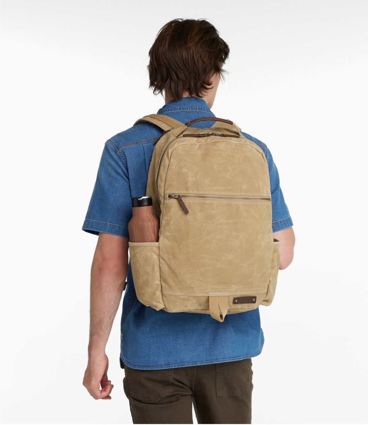 L.L.Bean Waxed Canvas Travel Backpack Antique Olive