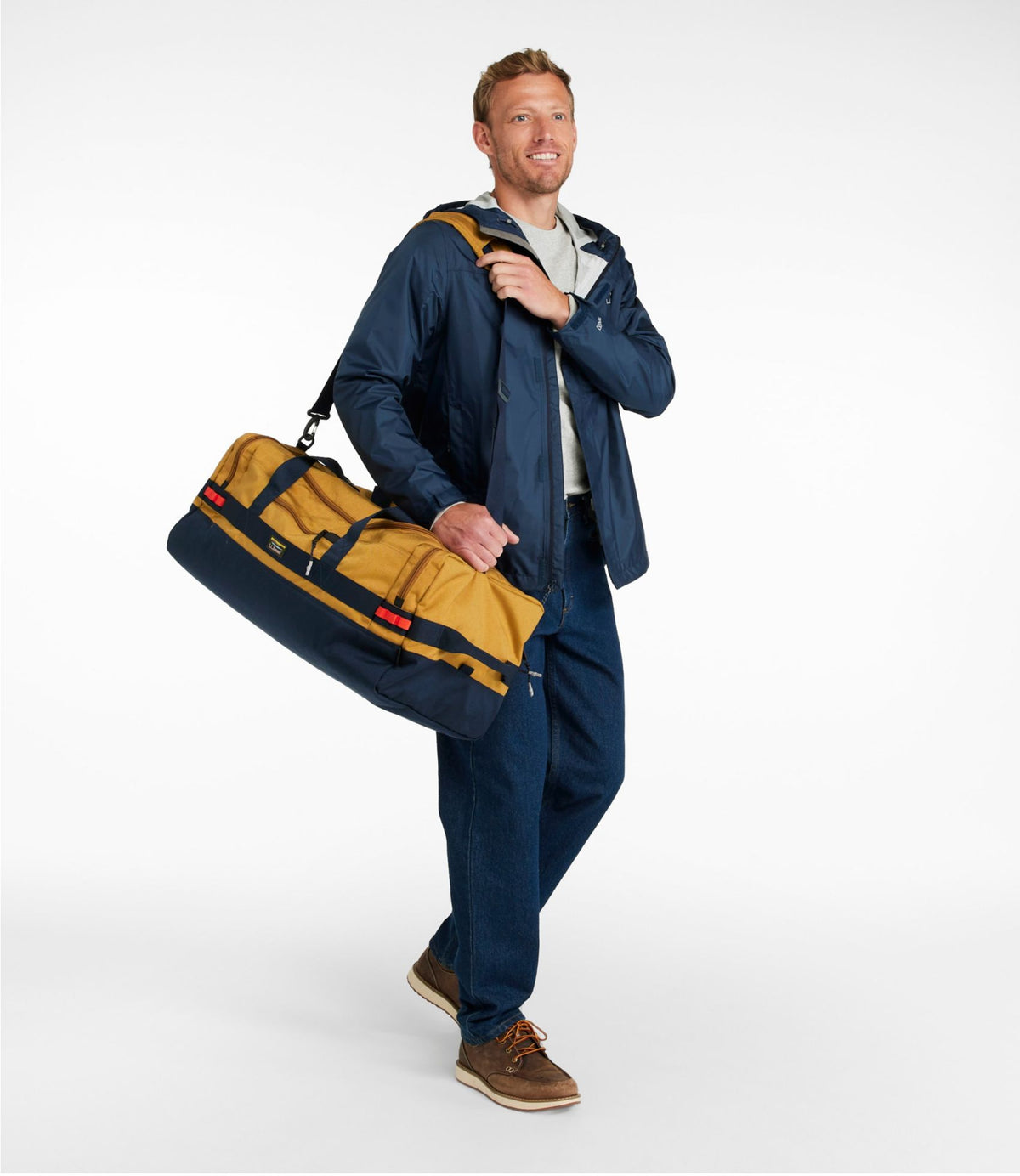 L.L.Bean Mountain Classic Cordura Duffle, Medium Antique Gold/Navy