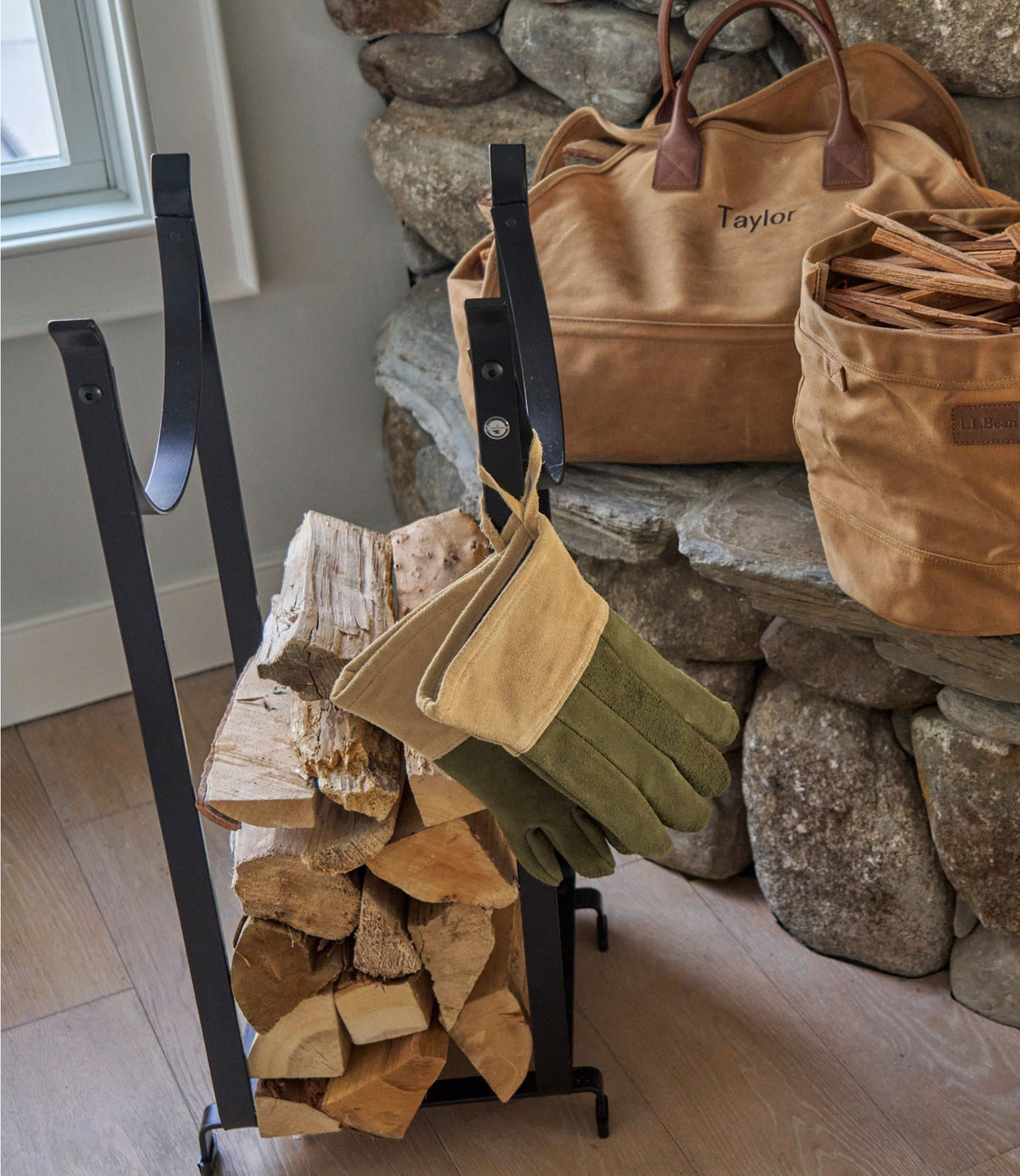 L.L.Bean Hearthside Wood Rack Black