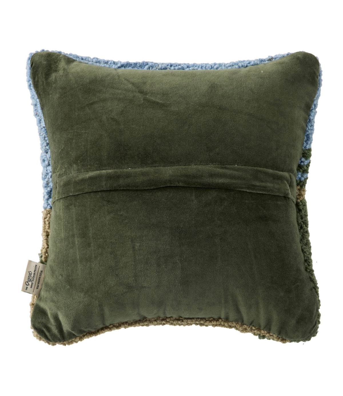 L.L.Bean Wool Hooked Throw Pillow, Trail & Tail Black Dog, 14" x 14"