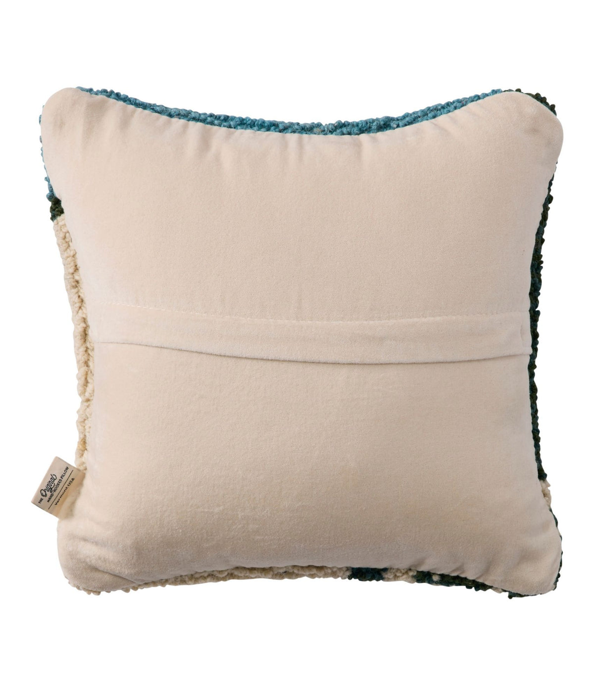 L.L.Bean Wool Hooked Throw Pillow, Snow Day Black Dog, 14" x 14"