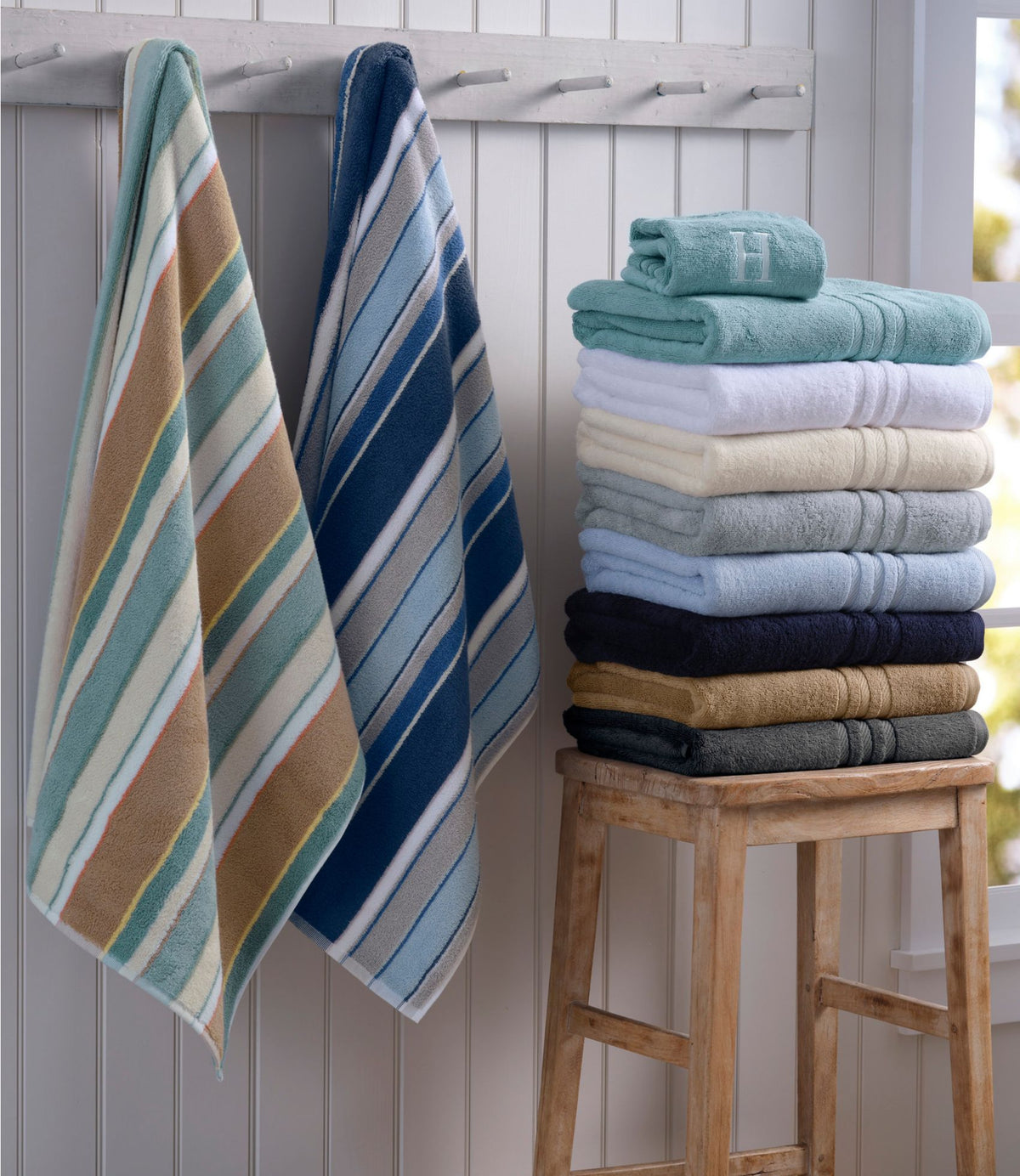 L.L.Bean Bean's Organic Cotton Towel Set Blue Quartz