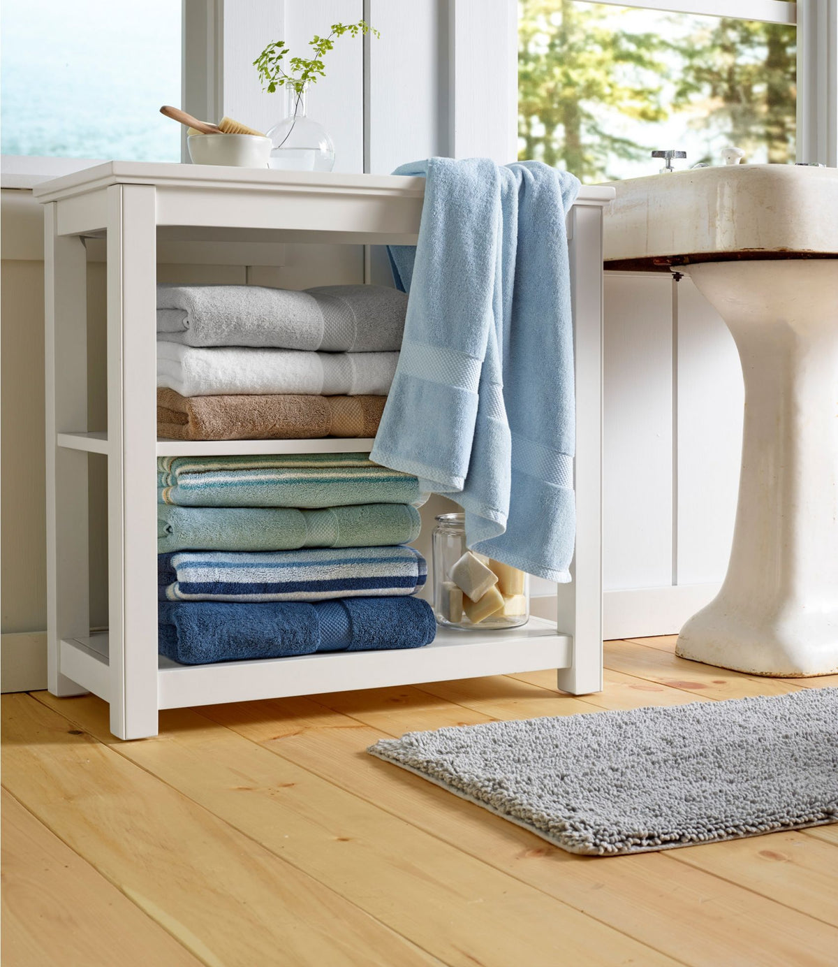 L.L.Bean Classic Cotton Bath Mat Blue Quartz
