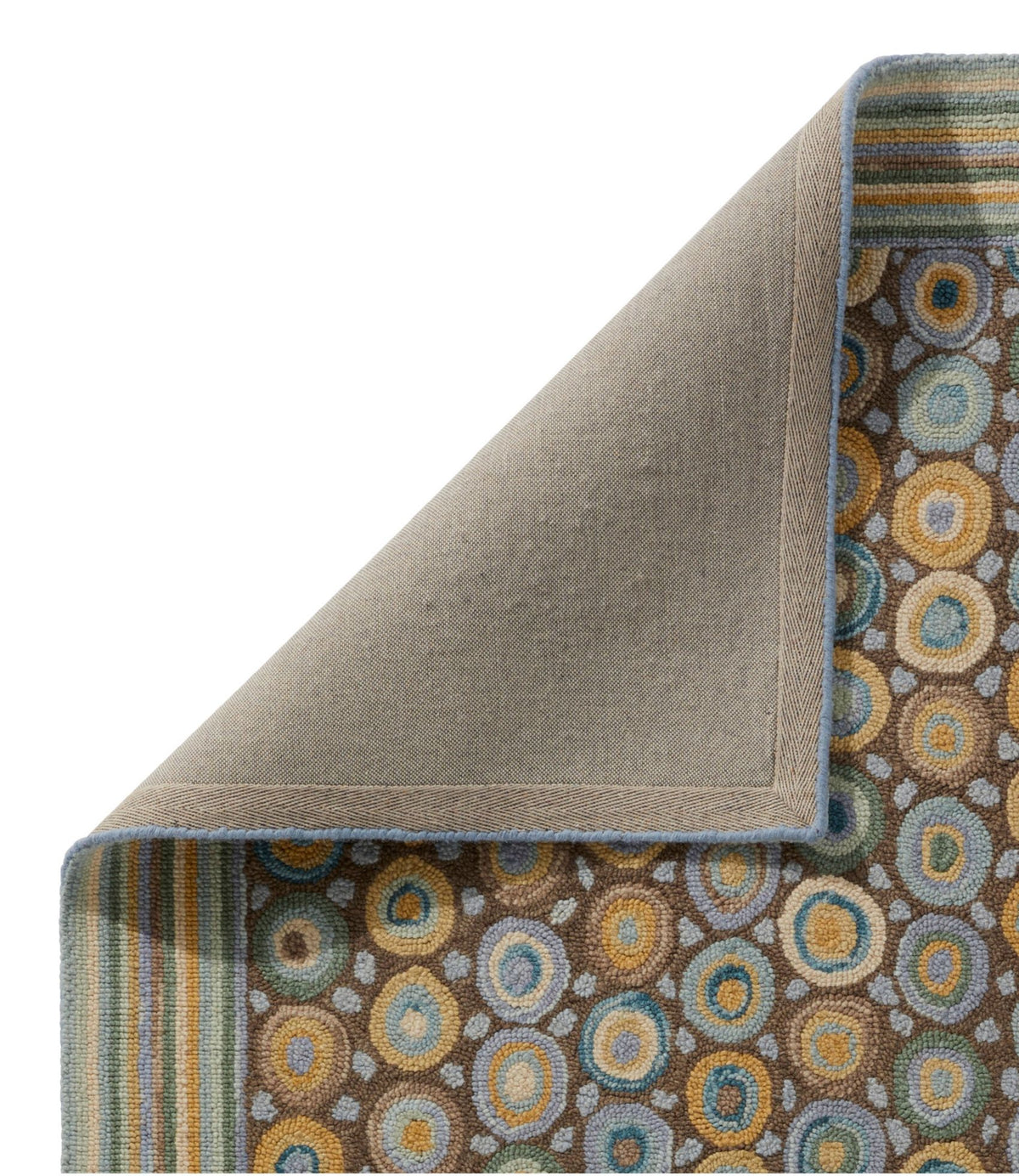 L.L.Bean Bean's Wool Hooked Rug, Coins Blue Bright Coins