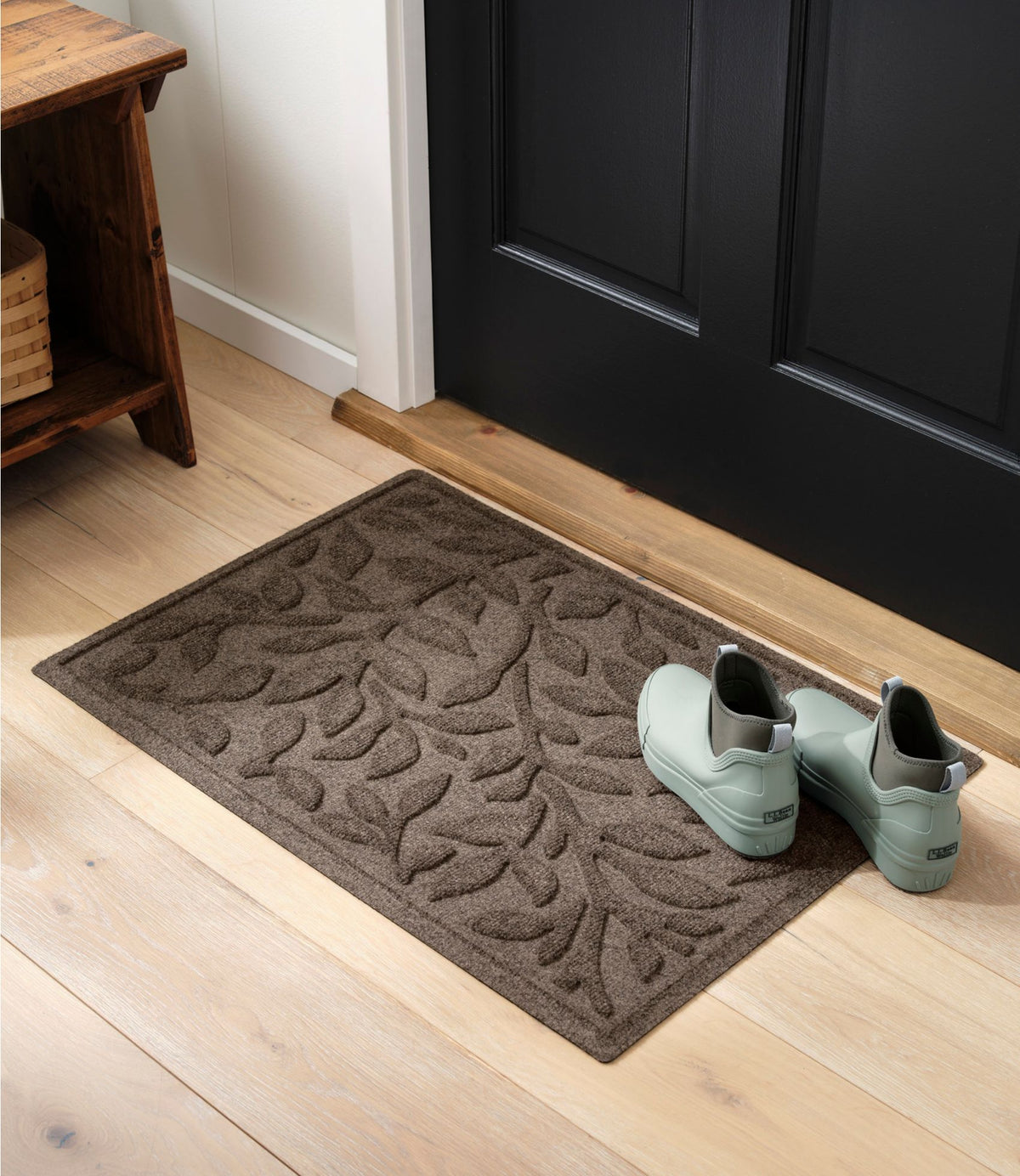 L.L.Bean Heavyweight Recycled Waterhog Doormat, Woodland Leaf Olive