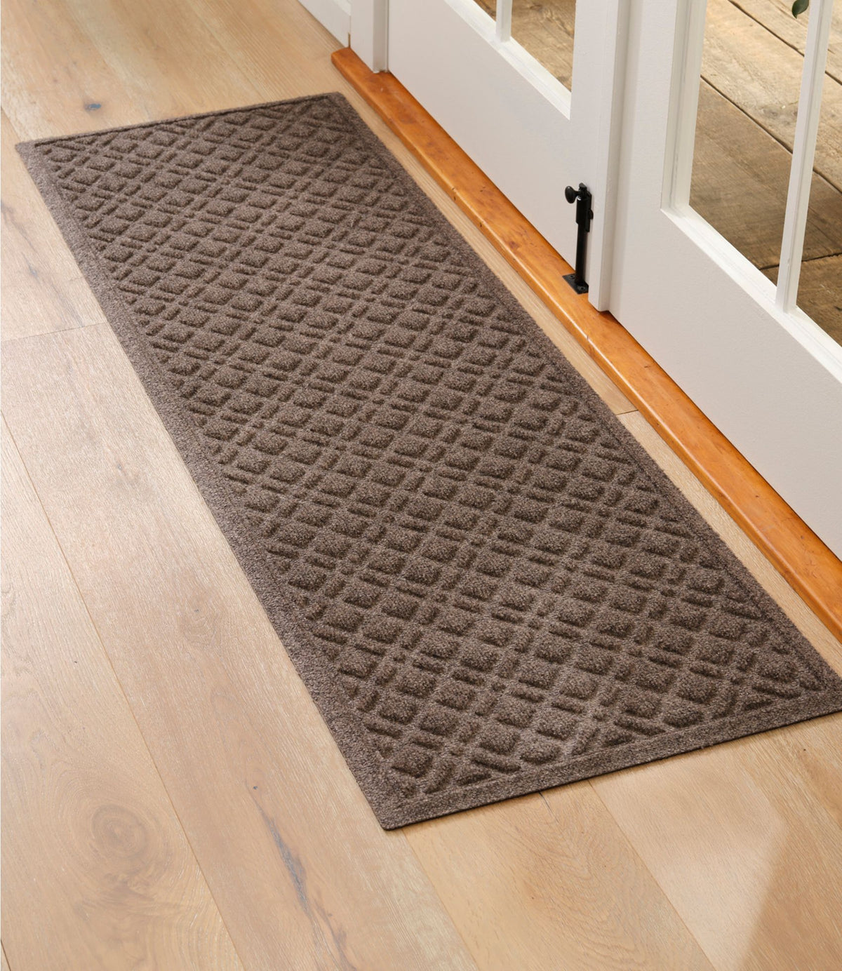 L.L.Bean Heavyweight Recycled Waterhog Mat, Runner, Plaid Graphite