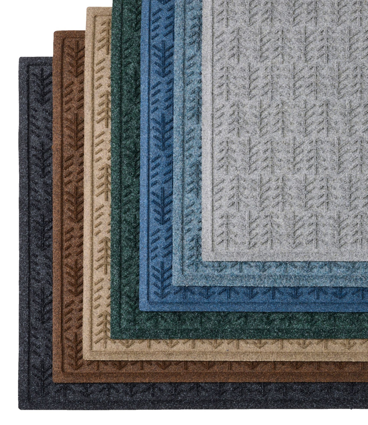 L.L.Bean Everyspace Recycled Waterhog Mat, Square, Trees Camel