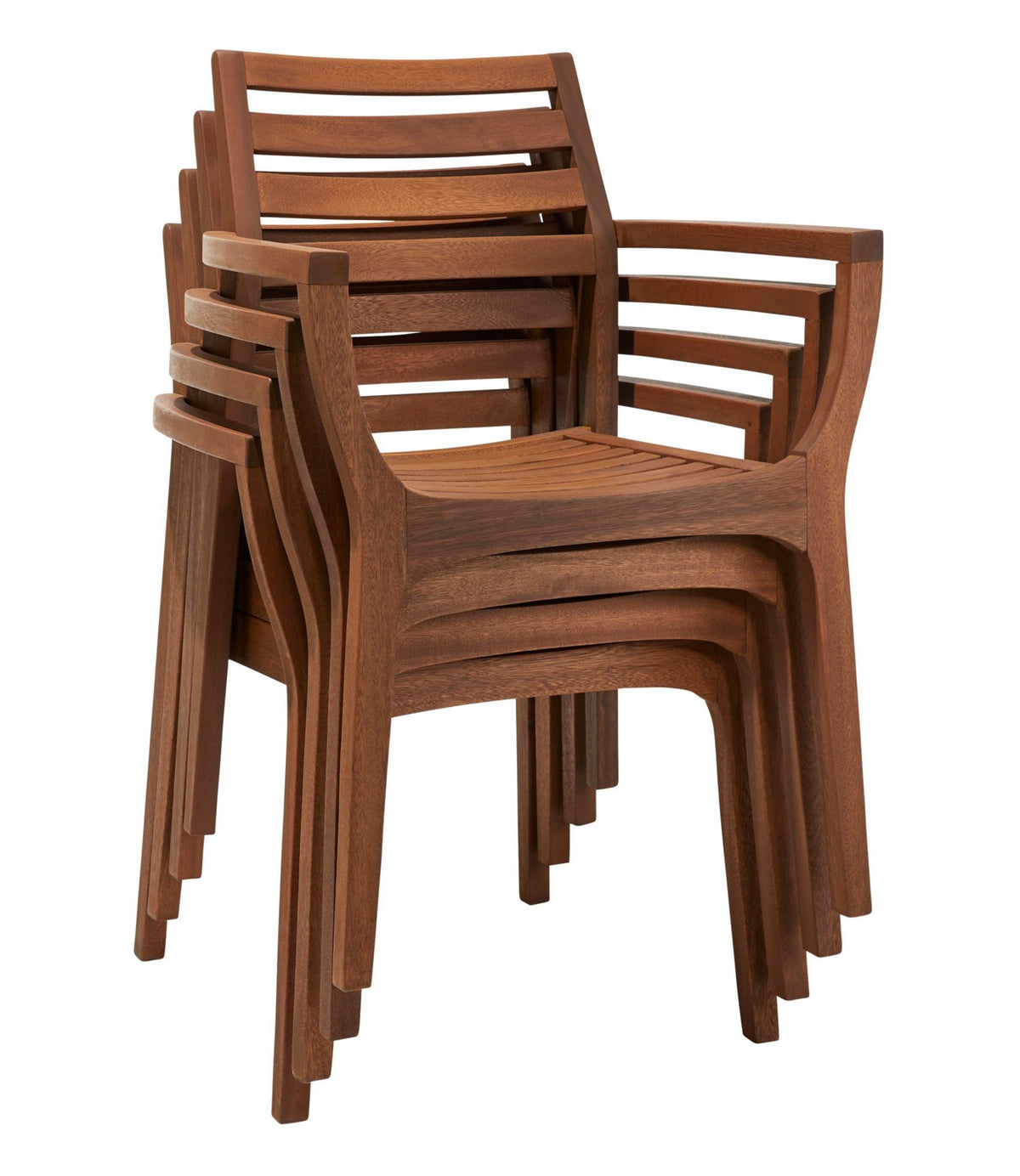 L.L.Bean Eucalyptus Stacking Chairs, Set of Four Natural