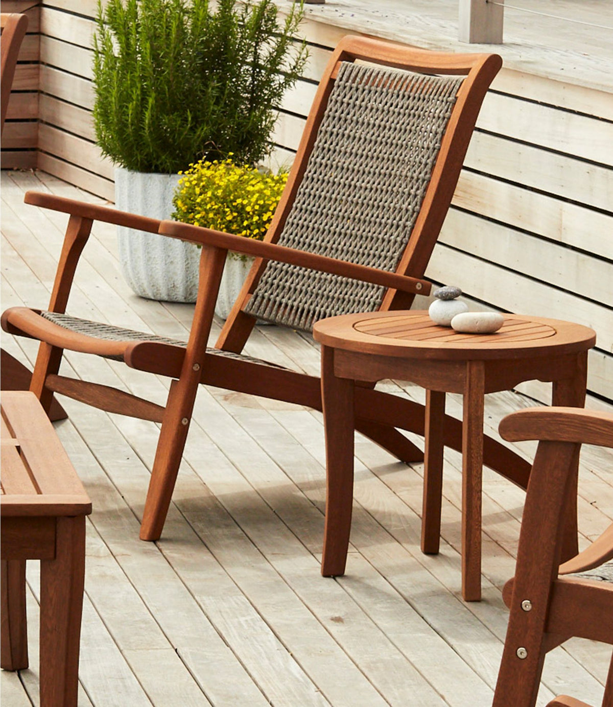 L.L.Bean Eucalyptus Round Side Table Natural