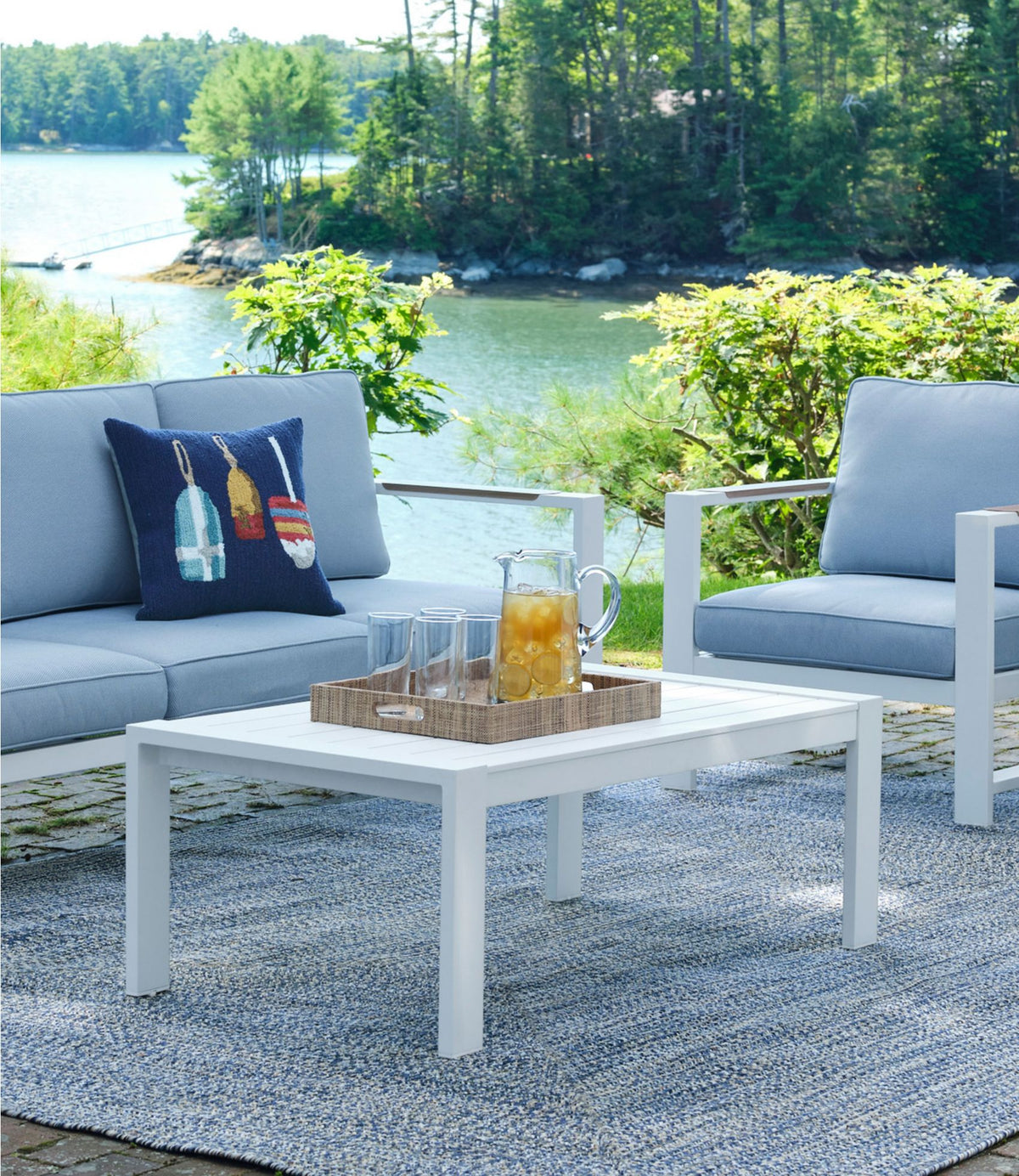 L.L.Bean White Aluminum Deep Seating Coffee Table White