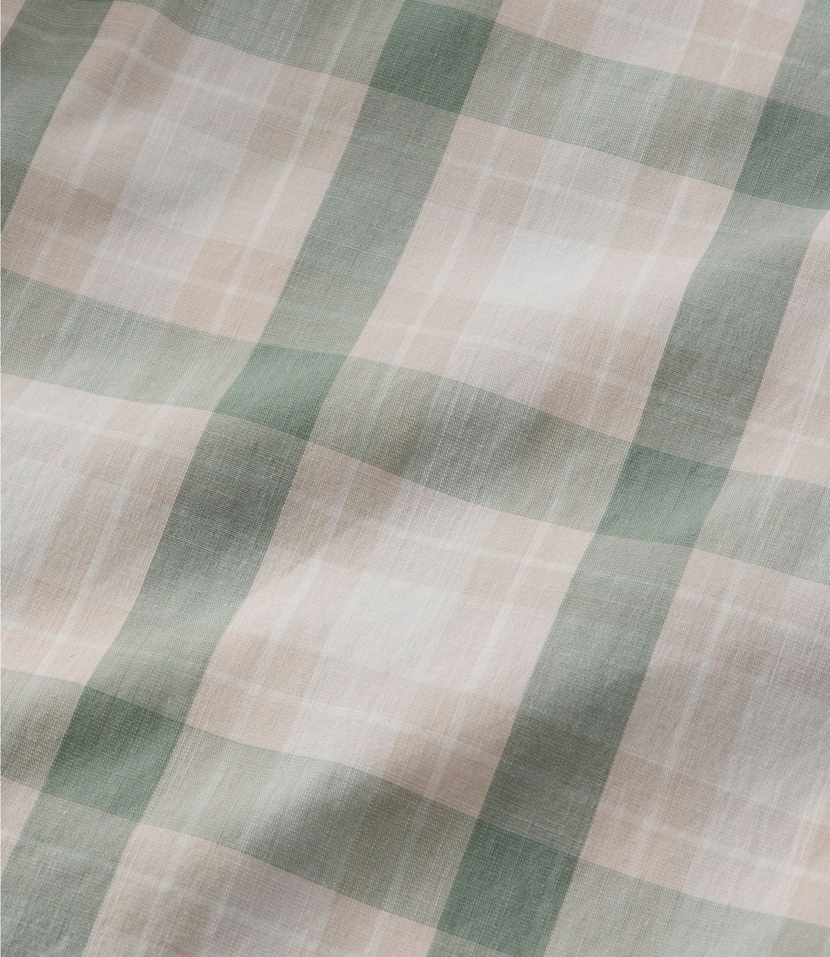 L.L.Bean Men's Comfort Stretch Performance® Chambray Shirt, Short-Sleeve, Slightly Fitted Untucked Fit, Plaid Faded Sage
