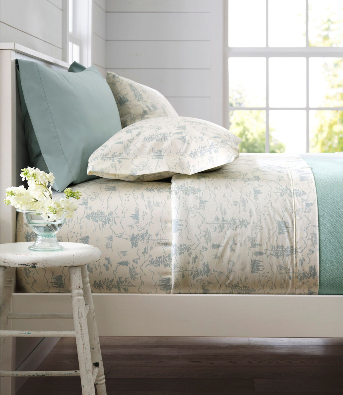 L.L.Bean Lakeside Toile Percale Sheet Collection