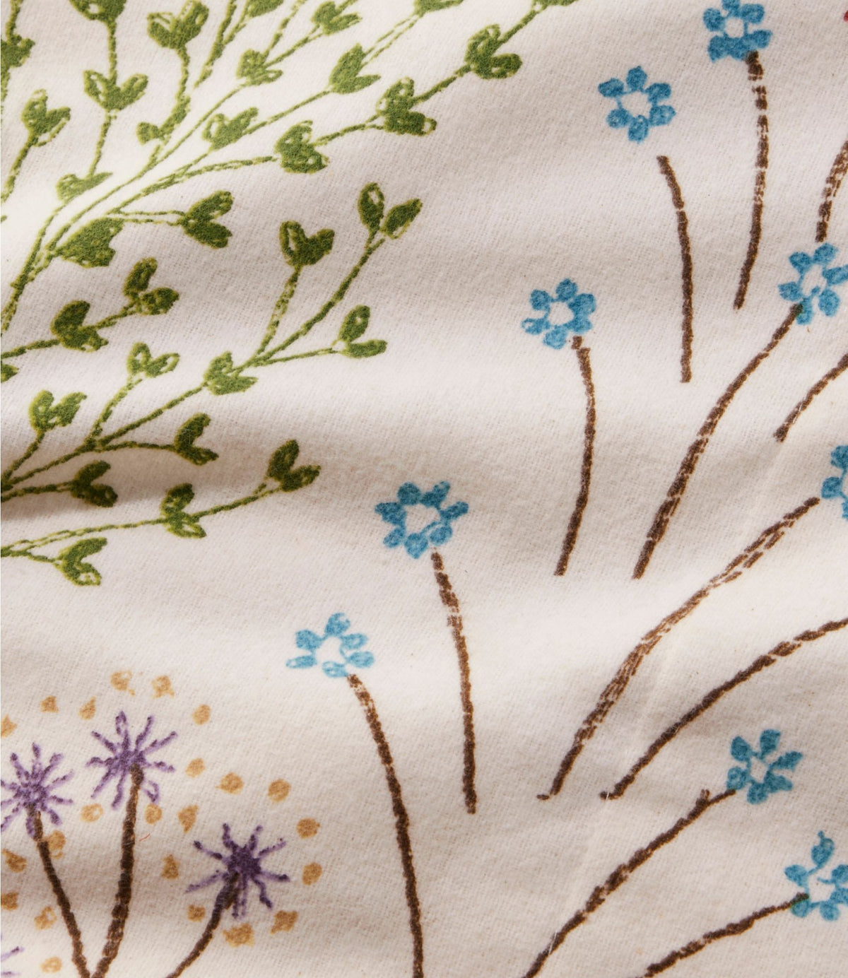 L.L.Bean Botanical Floral Flannel Comforter Cover Collection Botanical Floral