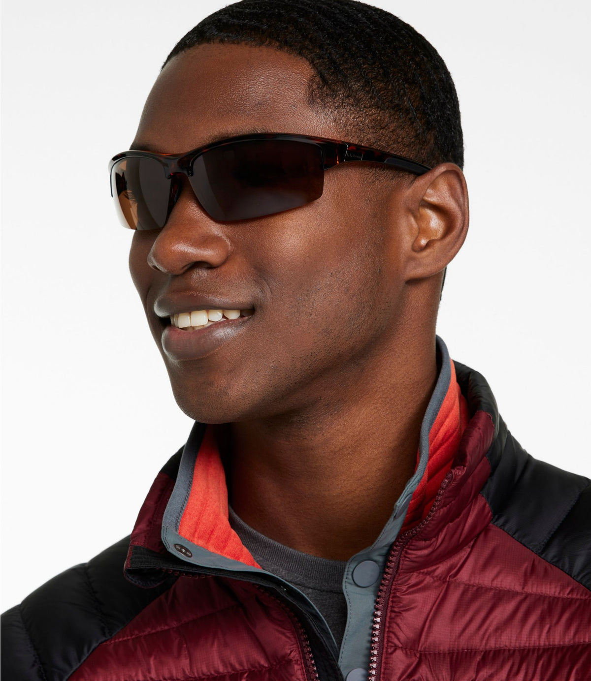 L.L.Bean Adults' L.L.Bean Half-Time Polarized Sunglasses Shiny Dark Demi/Brown