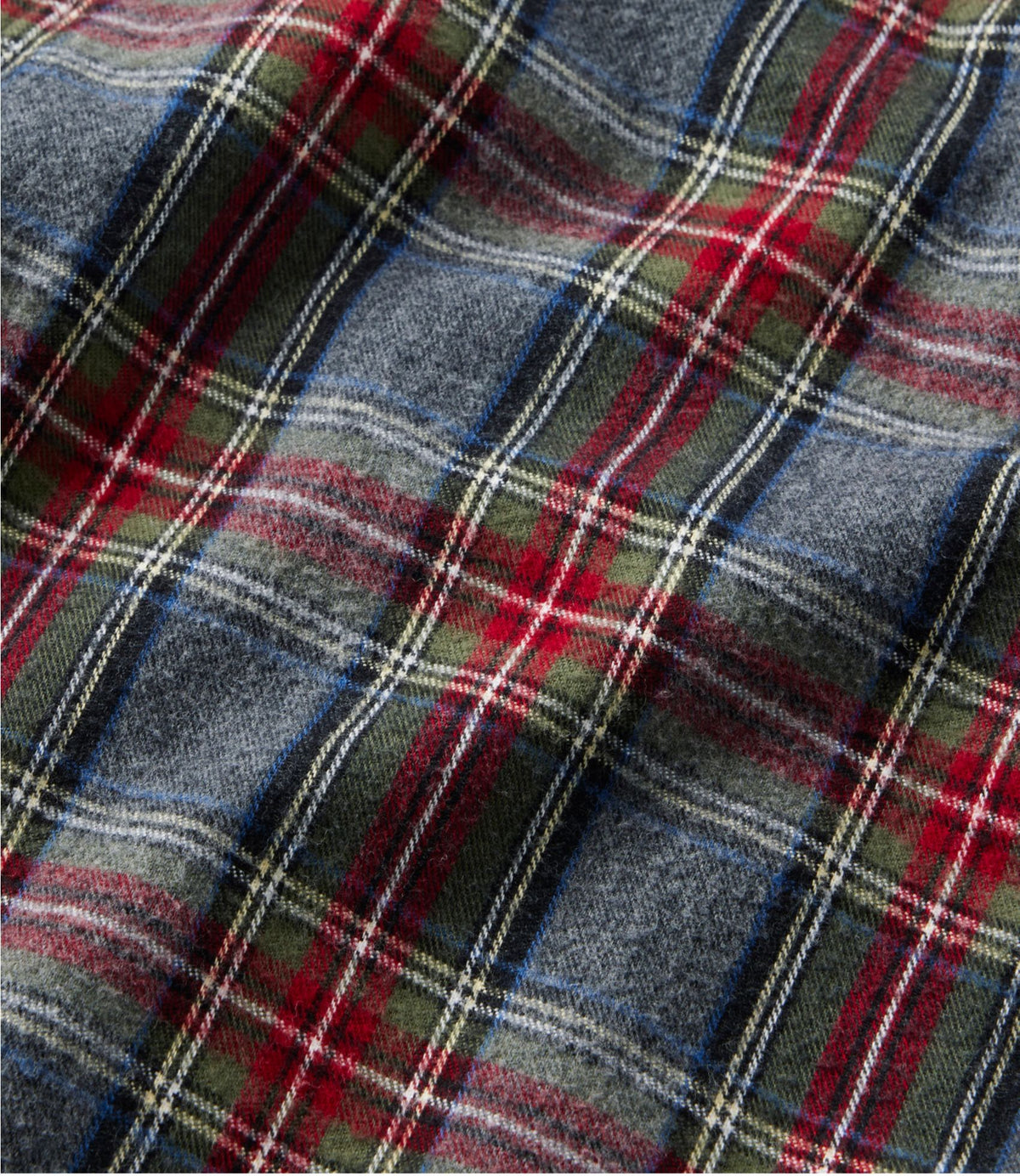 L.L.Bean Men's Sherpa-Lined Scotch Plaid Shirt, Slightly Fitted Deepest Brown Stewart