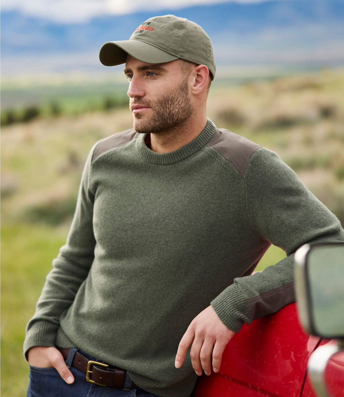 L.L.Bean Men's Maine Guide Lightweight Lambswool Sweater Gray Heather