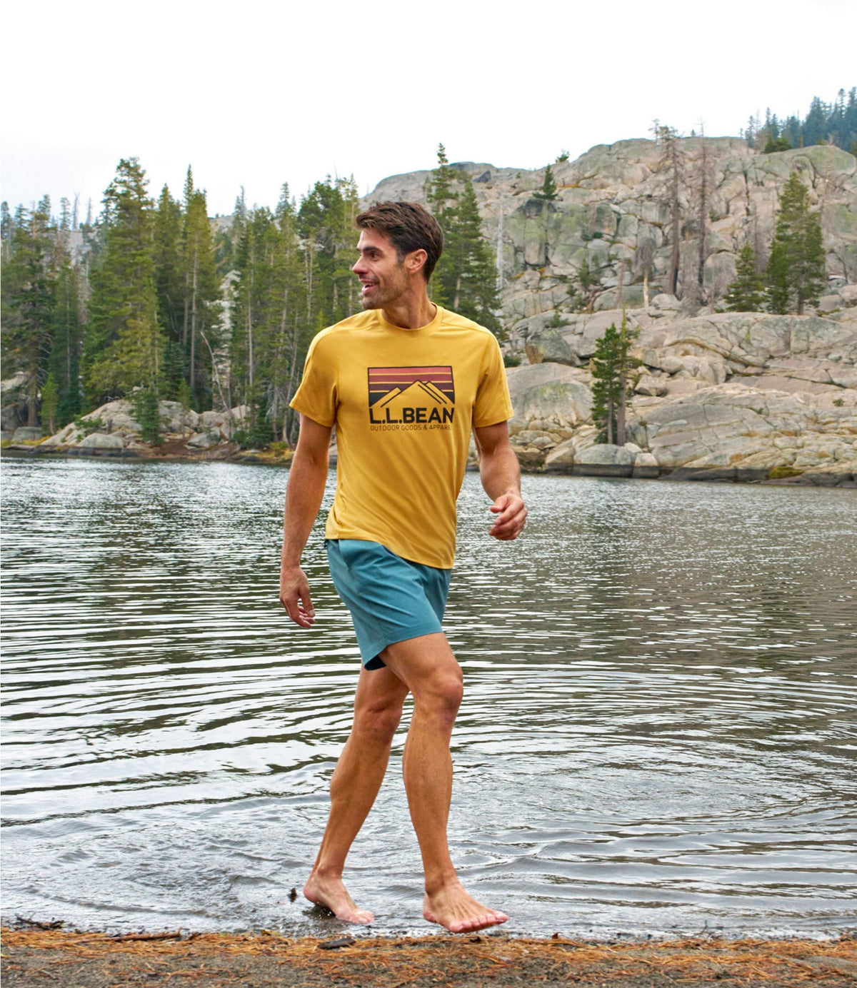 L.L.Bean Men's Vacationland Stretch Swim Trunks, 6" Bayside Blue