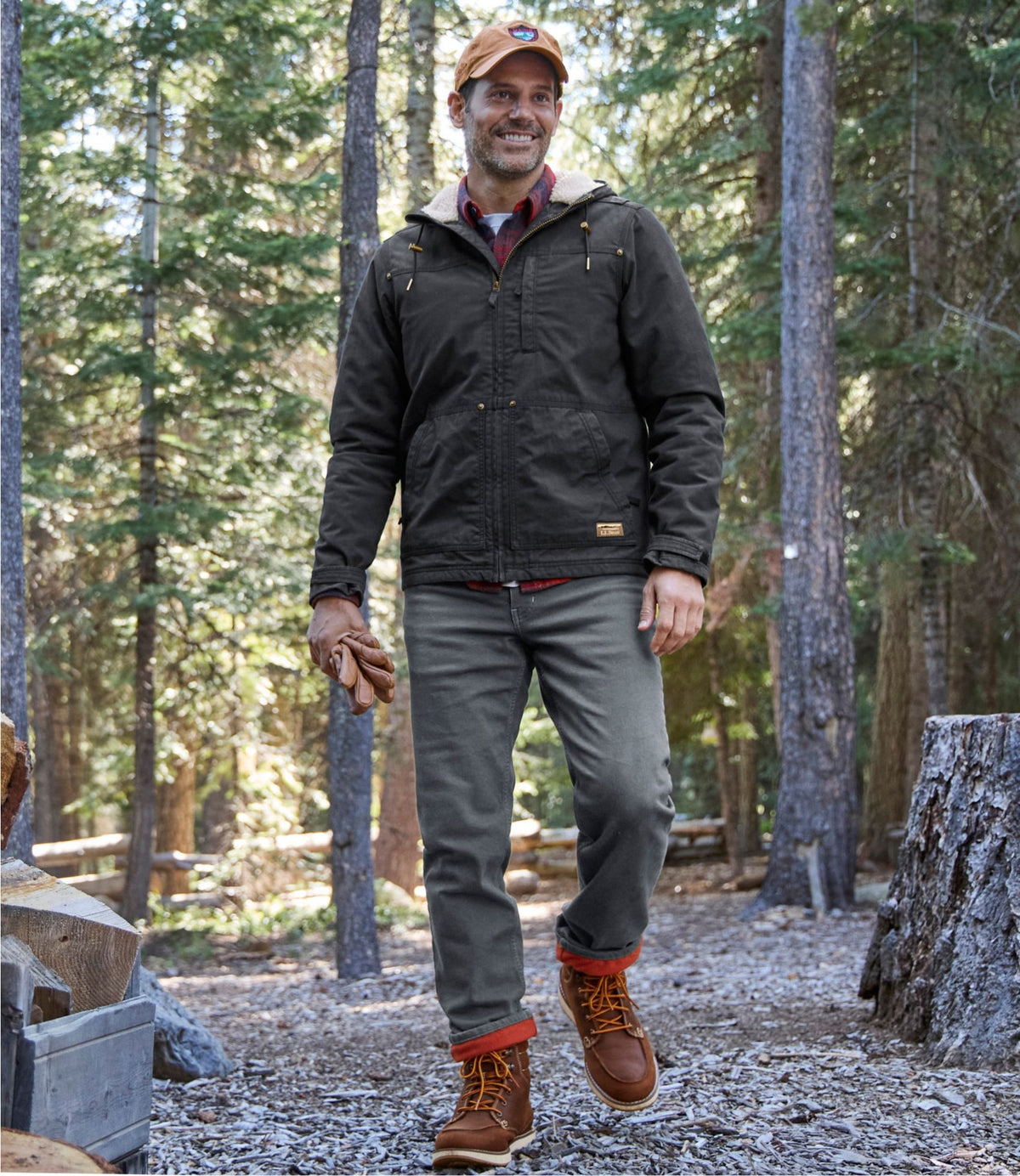 L.L.Bean Men's Bean's Insulated Utility Hoodie Marsh Brown