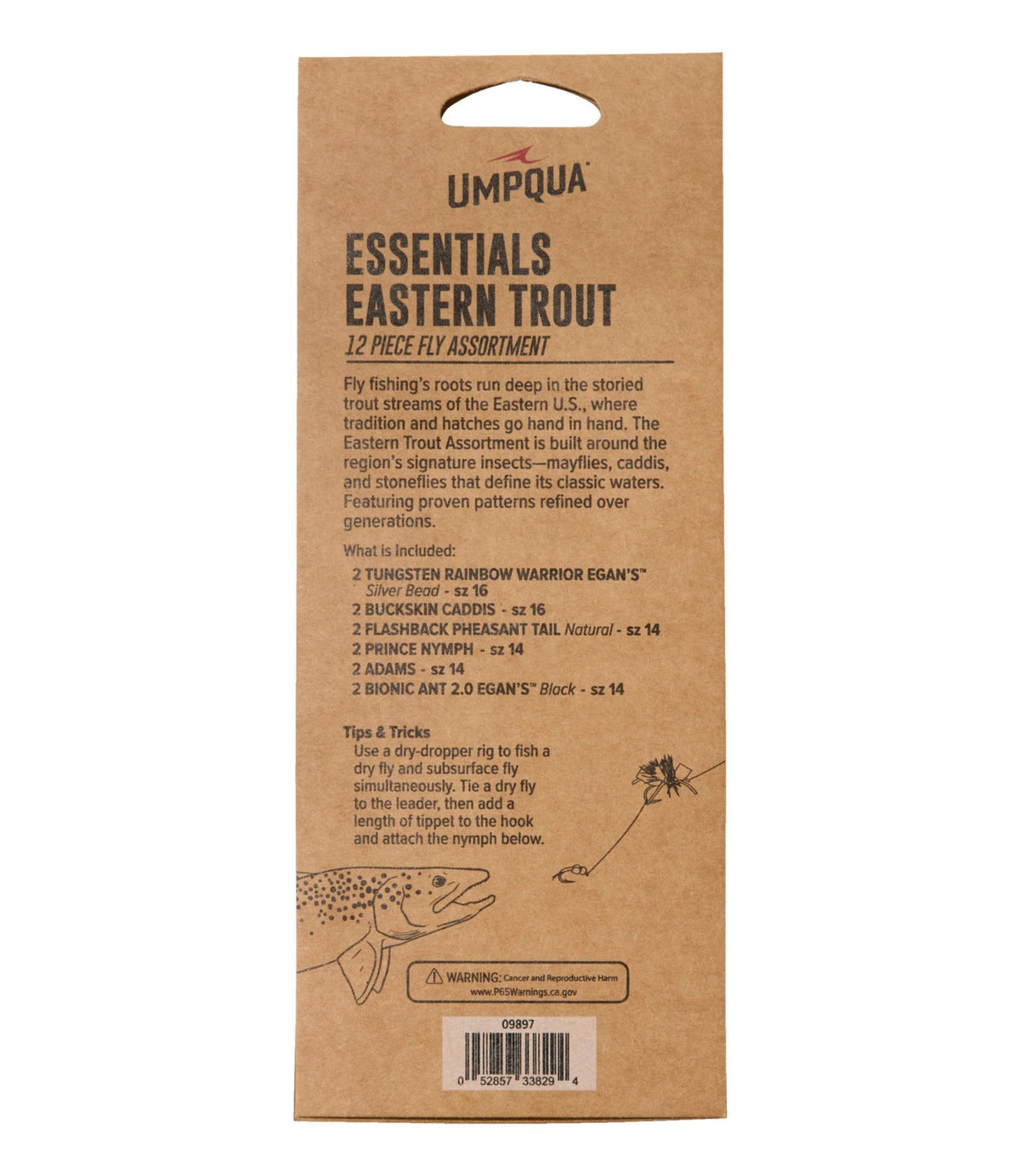 L.L.Bean Umpqua Essential Eastern Trout Fly Assortment, 12 flies
