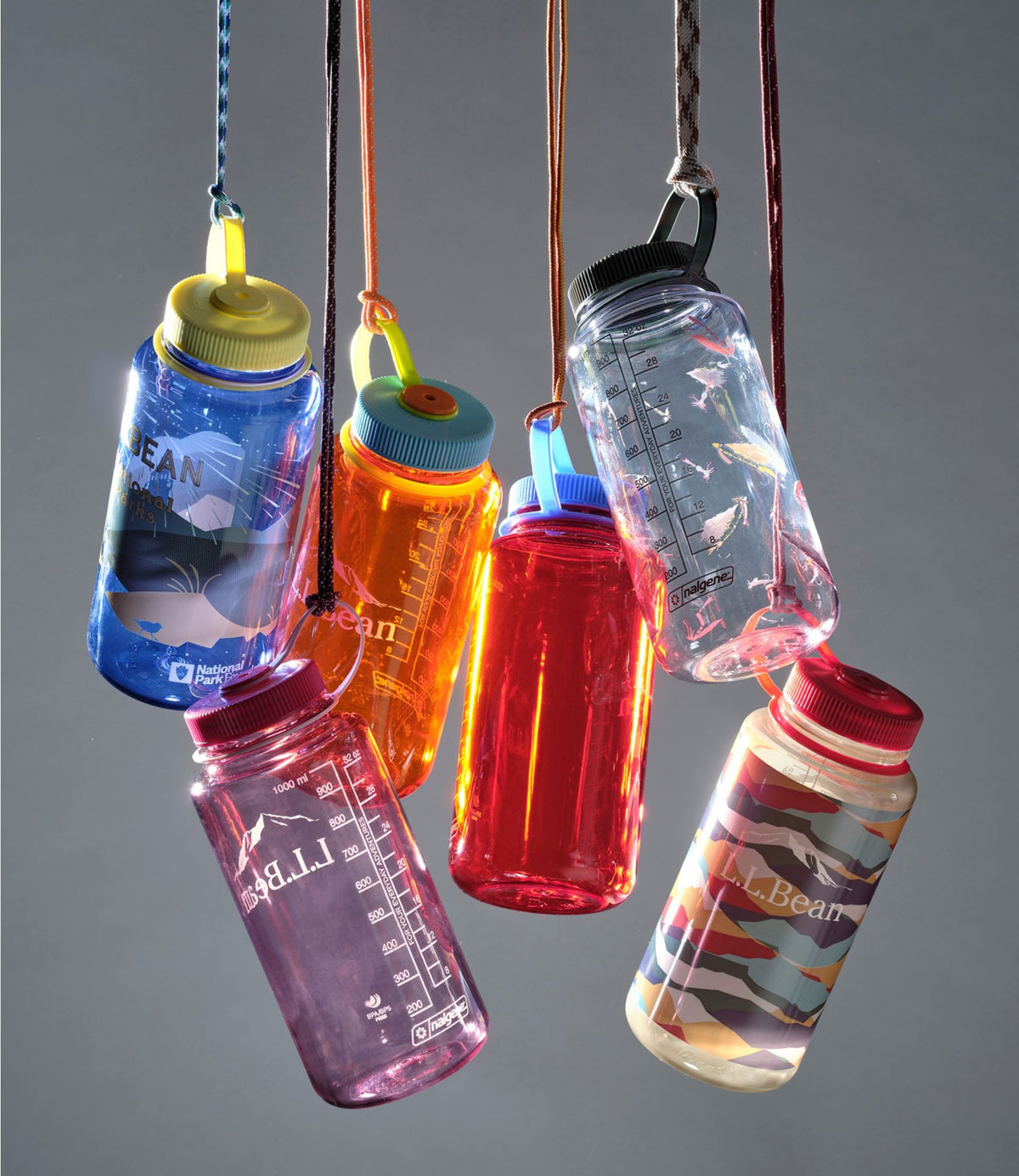 L.L.Bean Nalgene Sustain Wide Mouth Water Bottle with L.L.Bean Print, 32 oz. Cerulean/Forest
