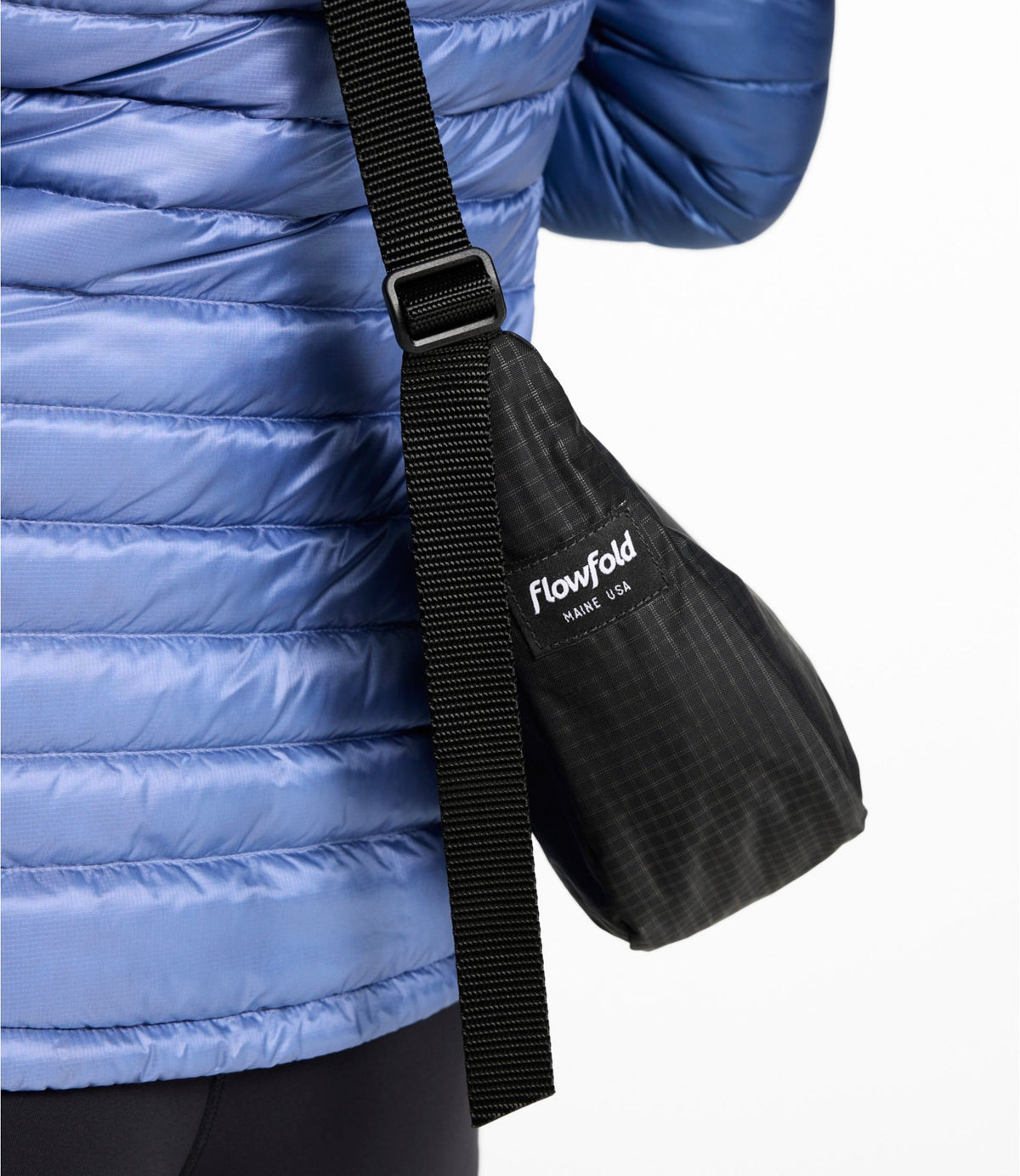 L.L.Bean Flowfold Cutler Crossbody Bag, Mini Coal Ecogrid