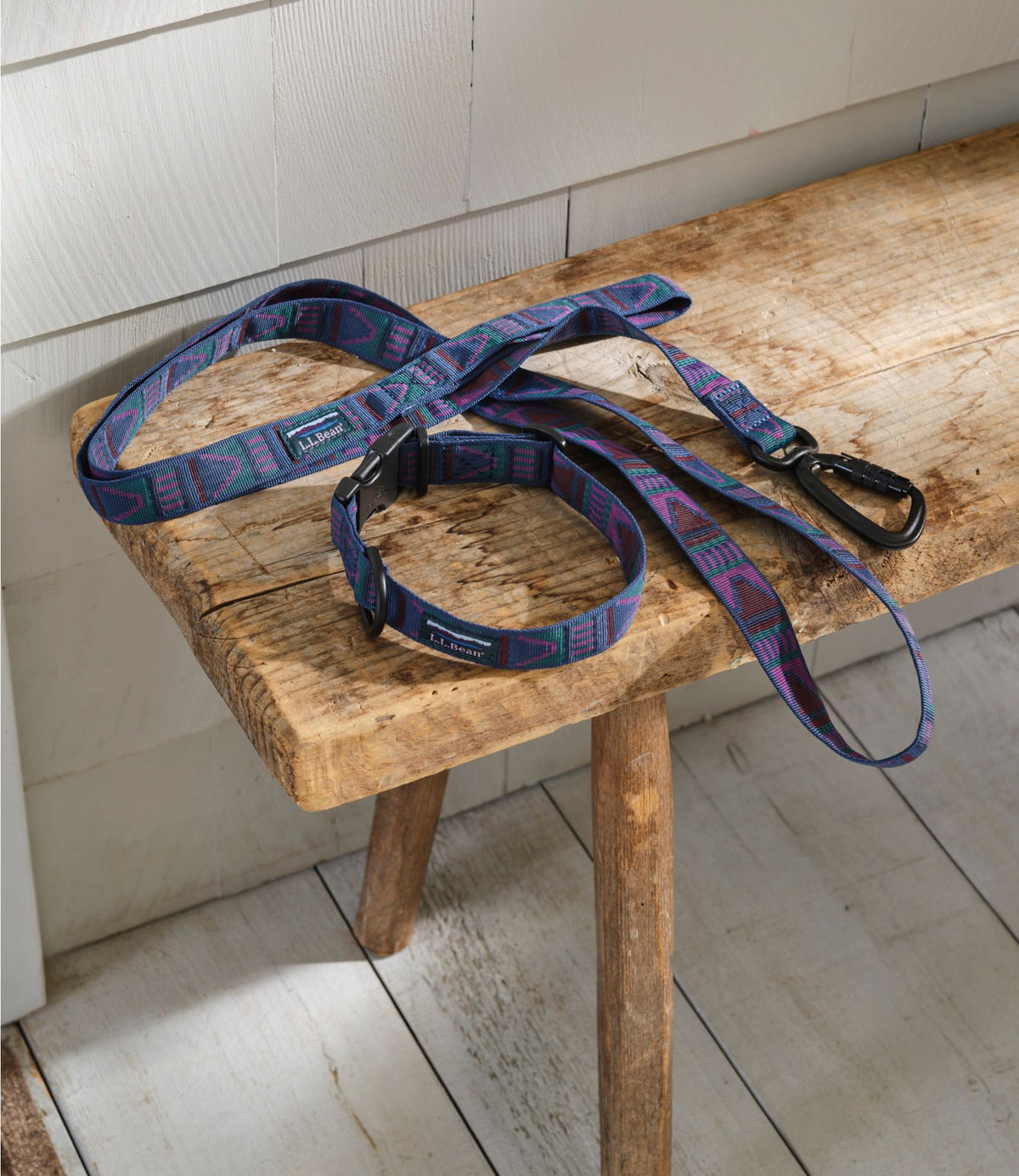 L.L.Bean Mountain Classic Dog Collar Mariner Blue Multi