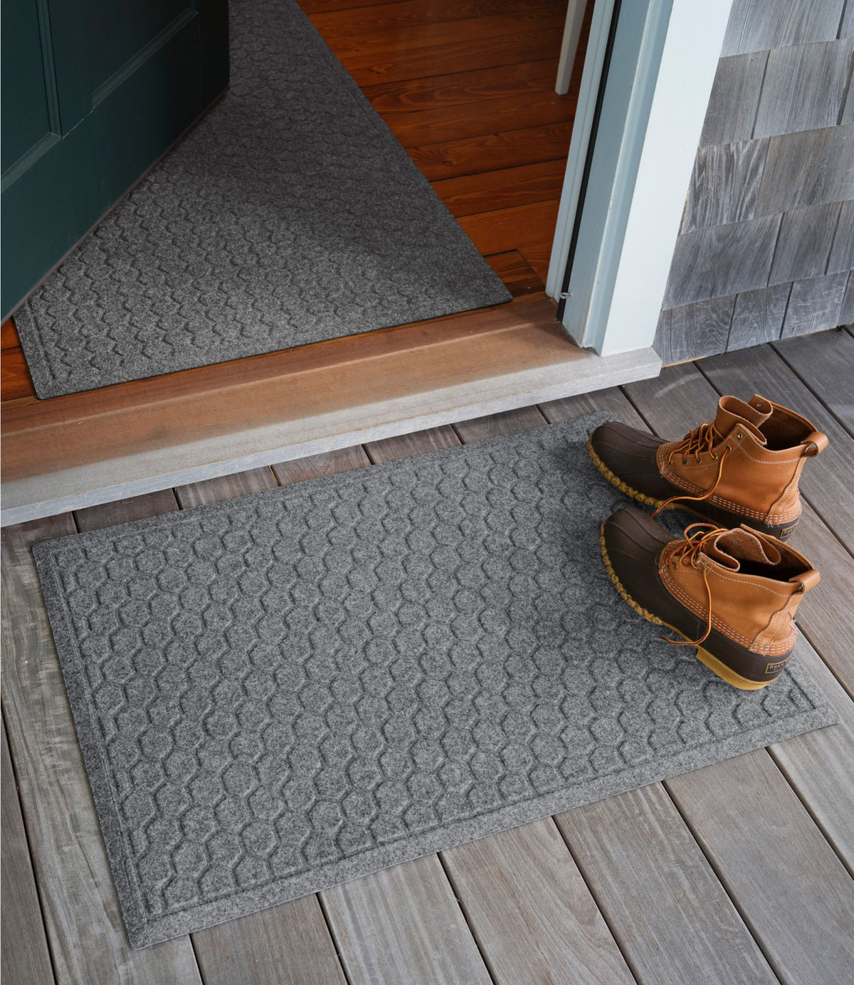L.L.Bean Washable Waterhog Doormat, Honeycomb Gray
