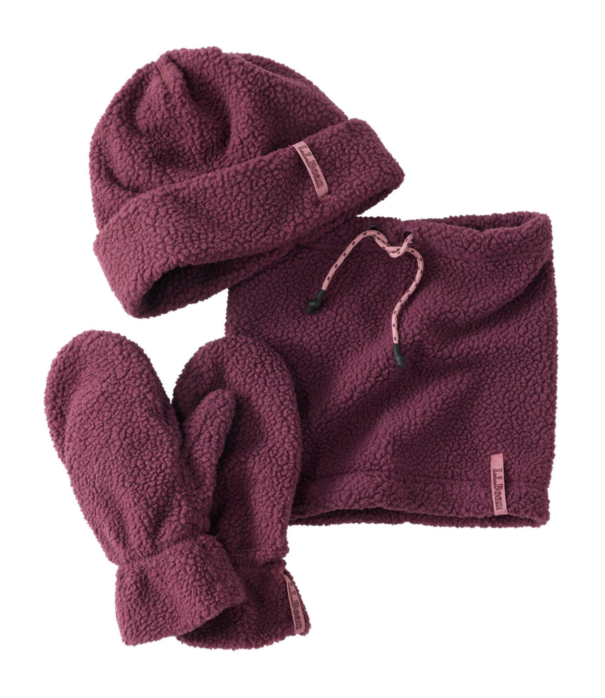 L.L.Bean Women's Sherpa Fleece Mittens Bone
